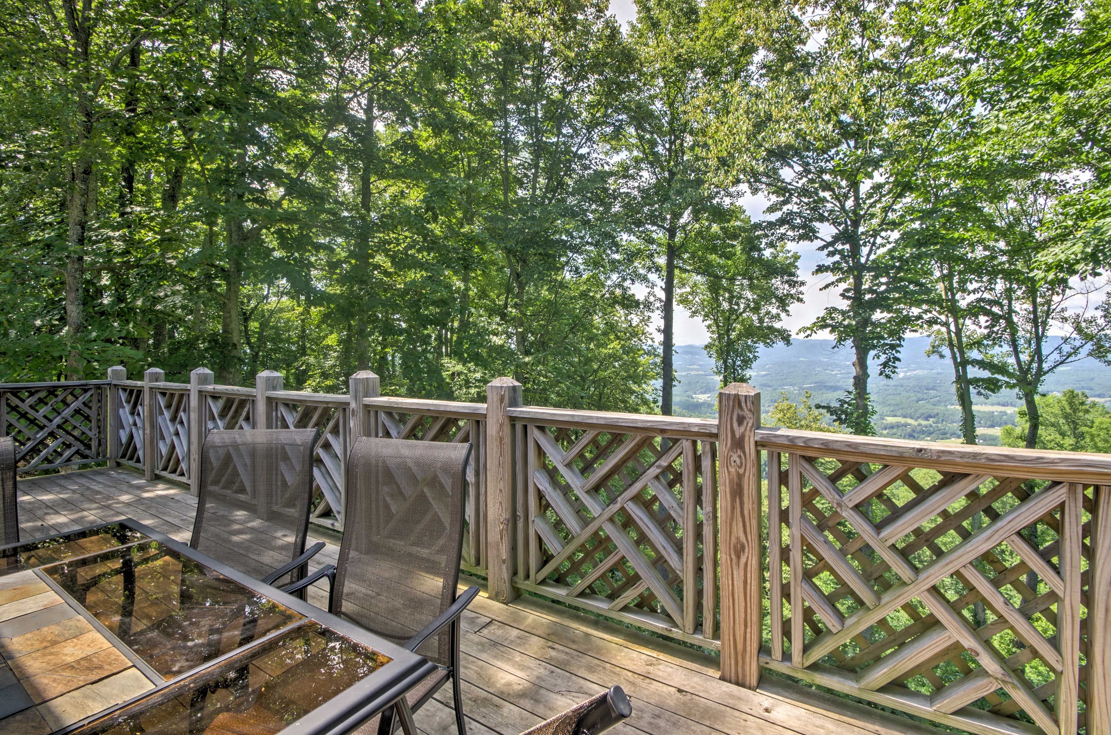 This vacation rental home offers stunning views.