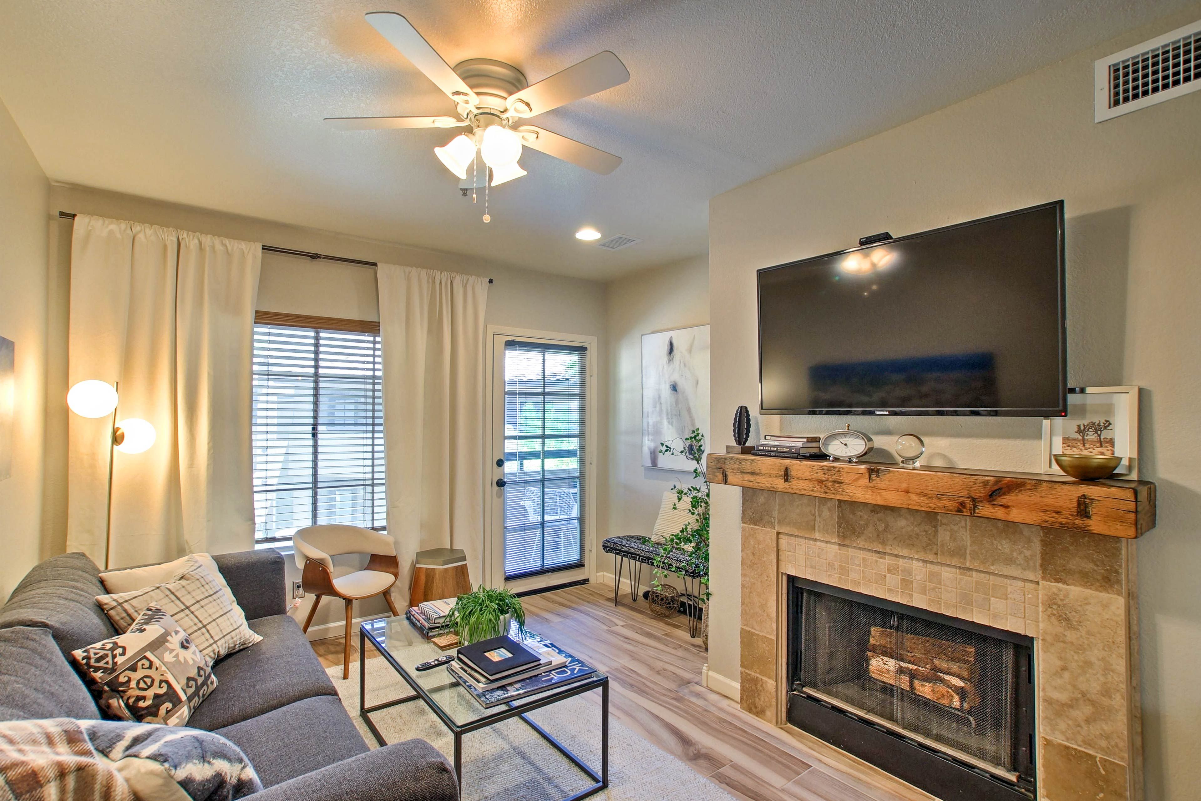 Brand new furnishings and contemporary decor complete this unit.