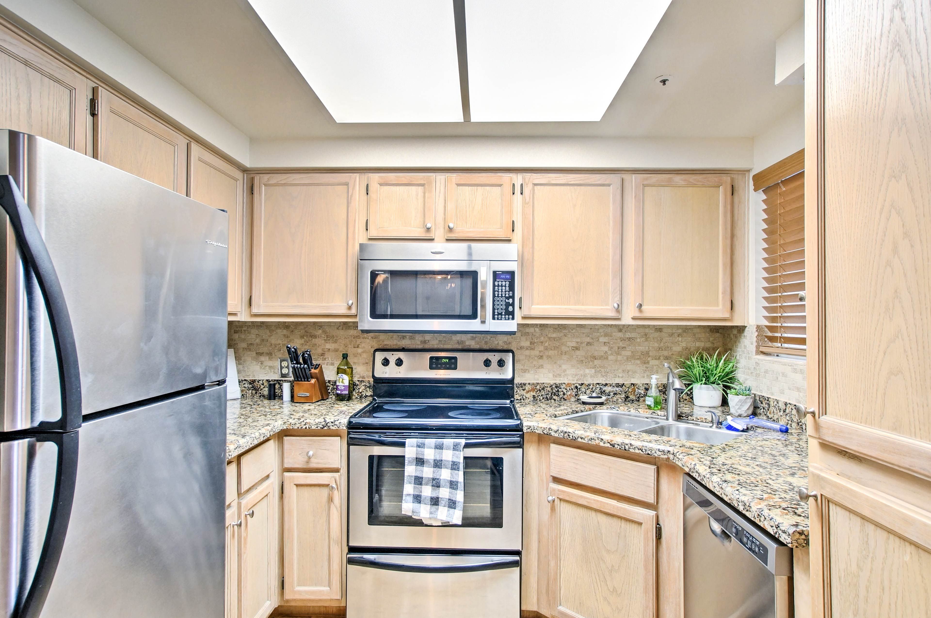 The kitchen is fully equipped.