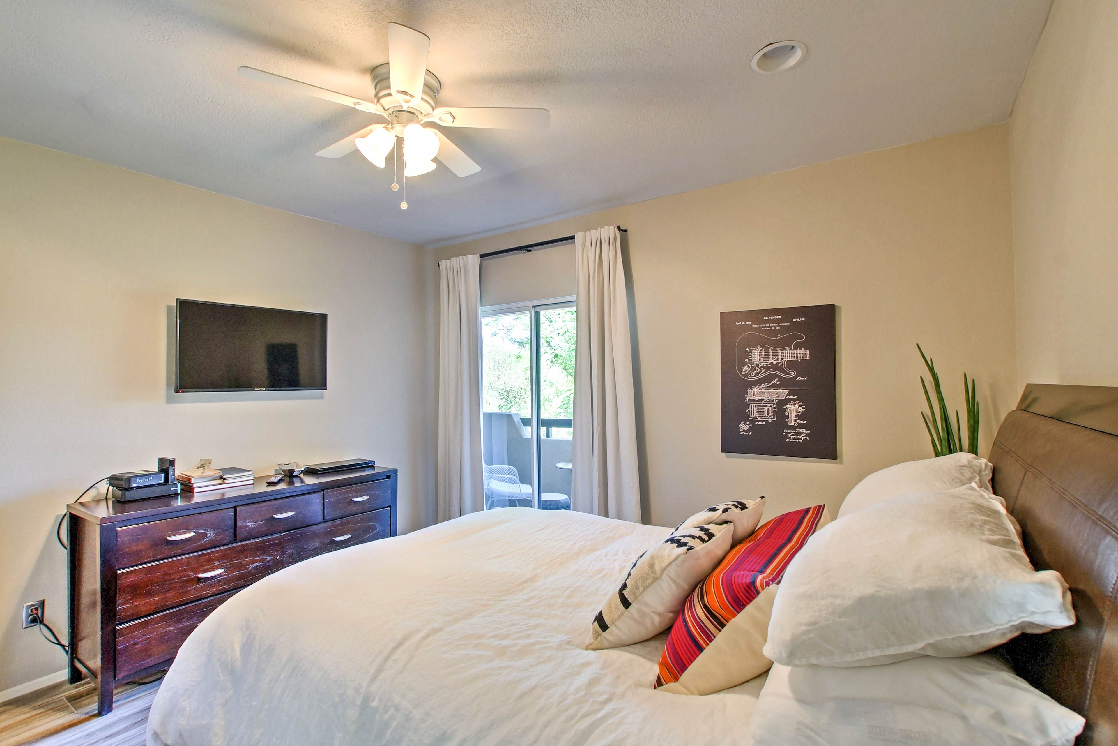 Watch your favorite shows on the TV before drifting off to sleep.