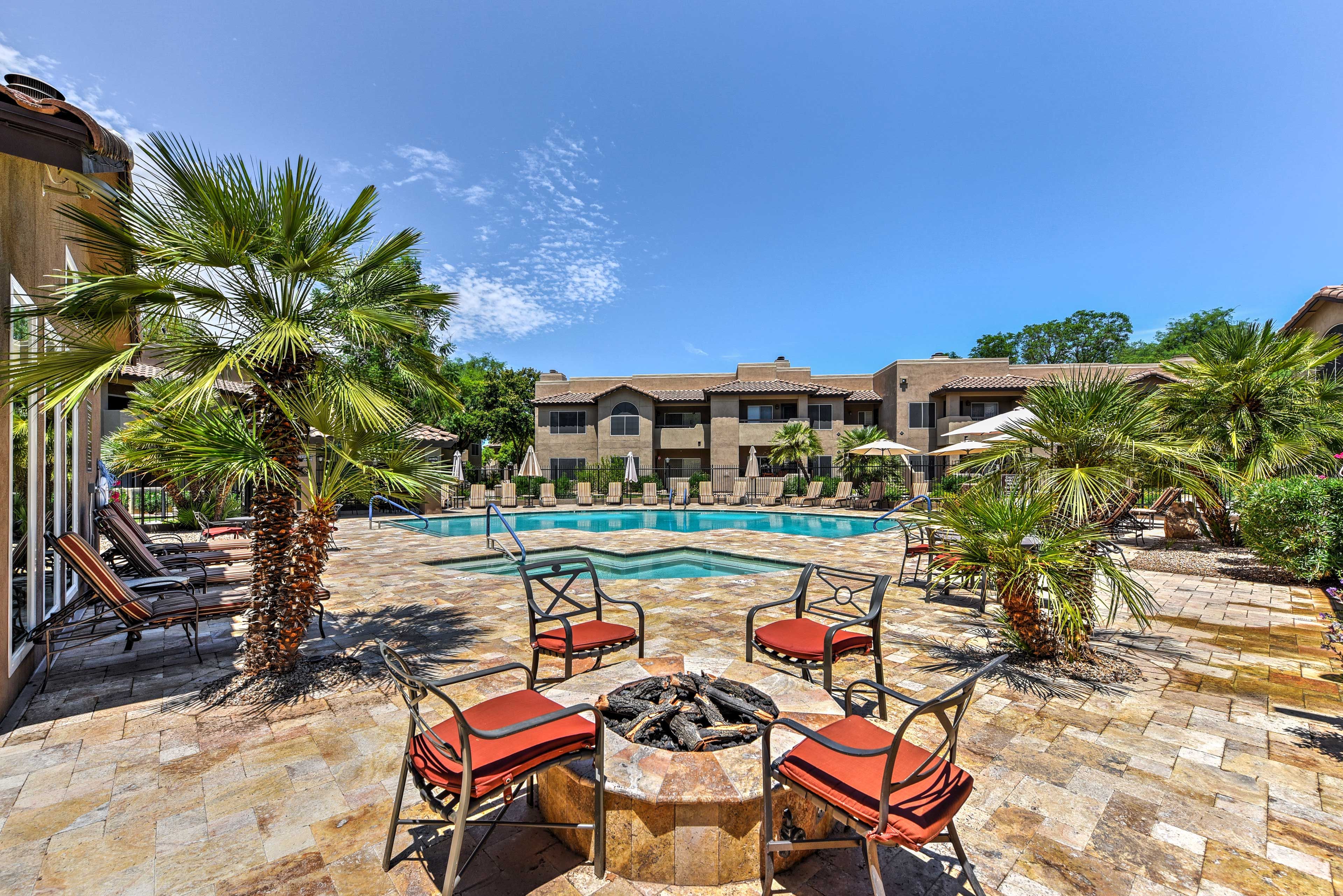 Gather around the fire pit to enjoy a starry night sky.