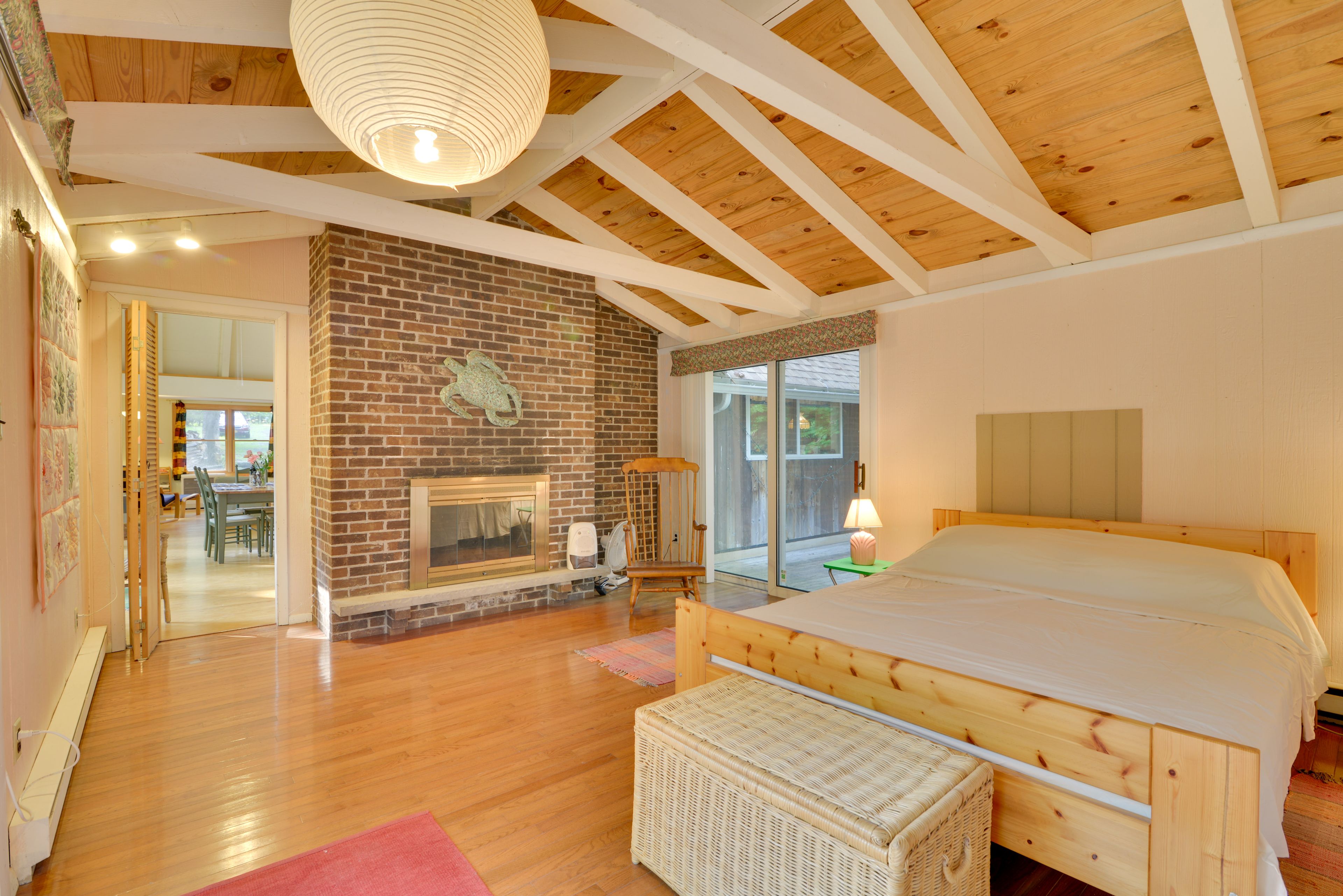 Bedroom 1 | Queen Bed | Wood-Burning Fireplace | 1st Floor