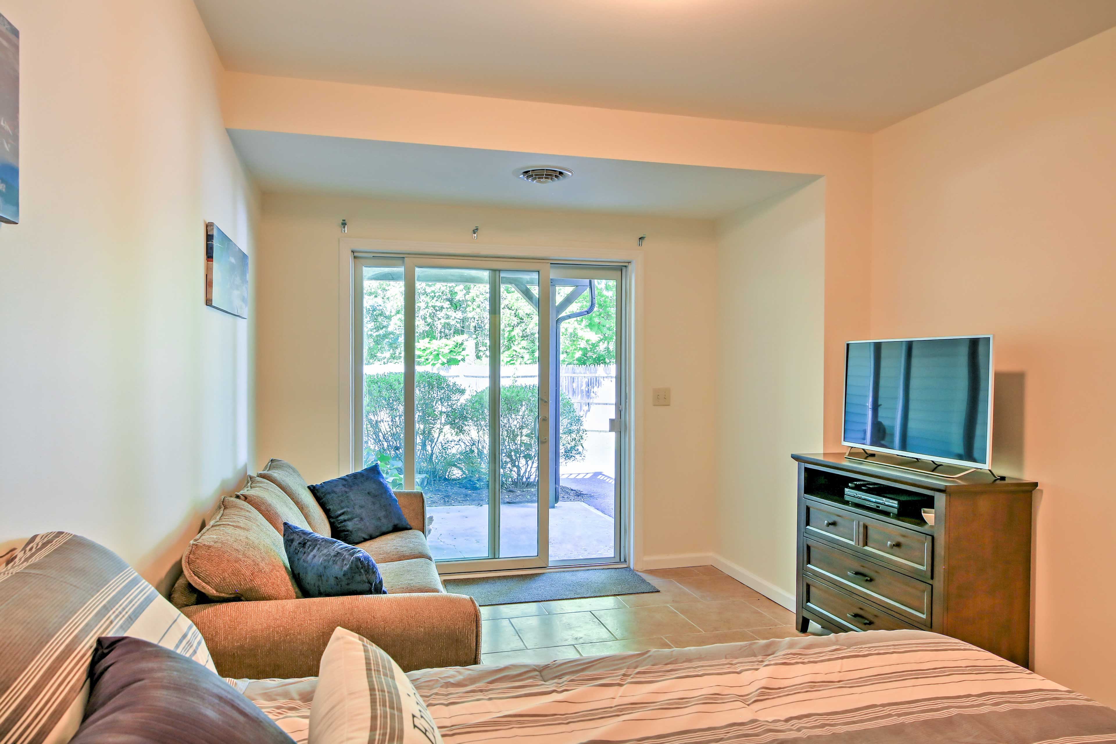Step outside to enjoy the fresh air.