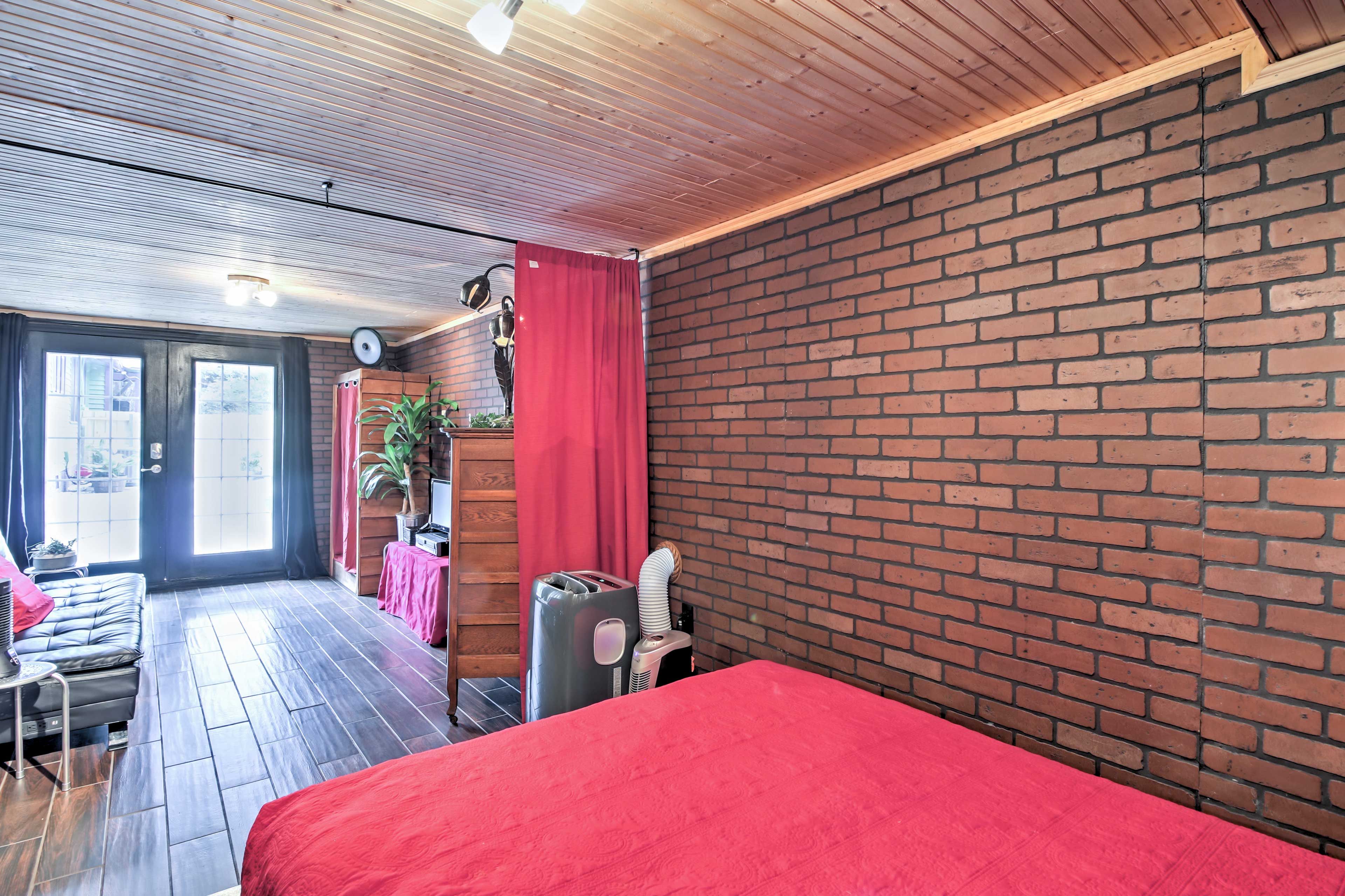 The second bedroom opens up into the living room.