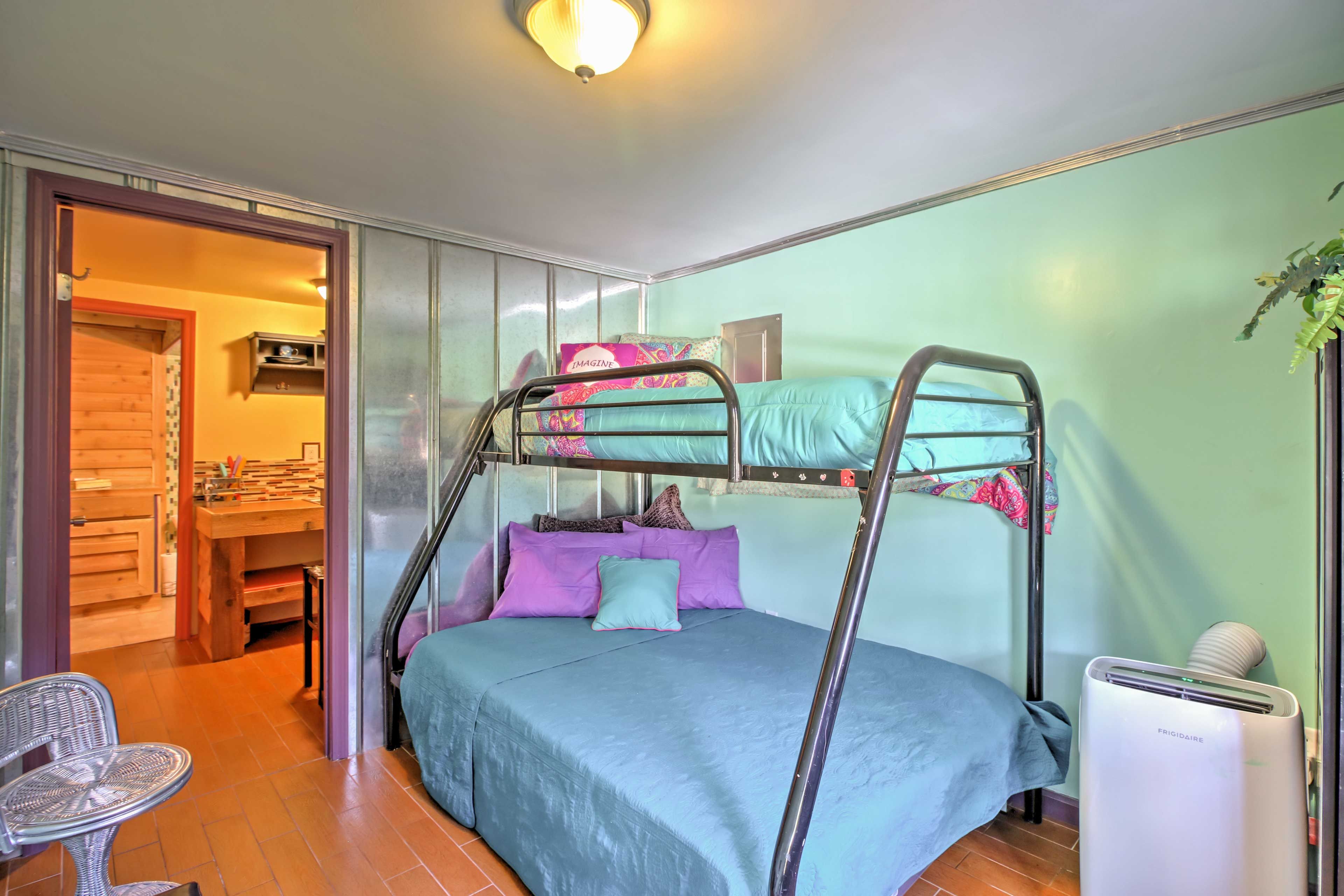You'll find a twin-over-full bunk bed in the first bedroom.