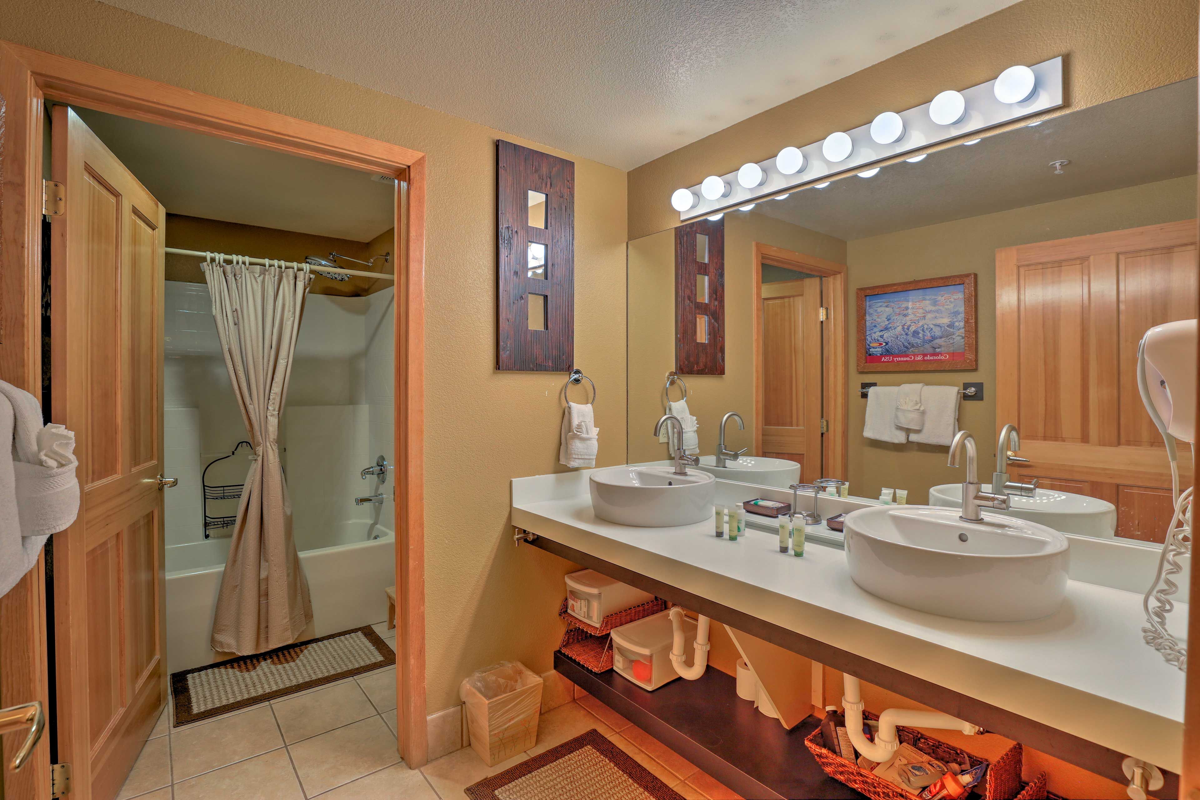 The bathroom has been newly renovated with sleek updates!