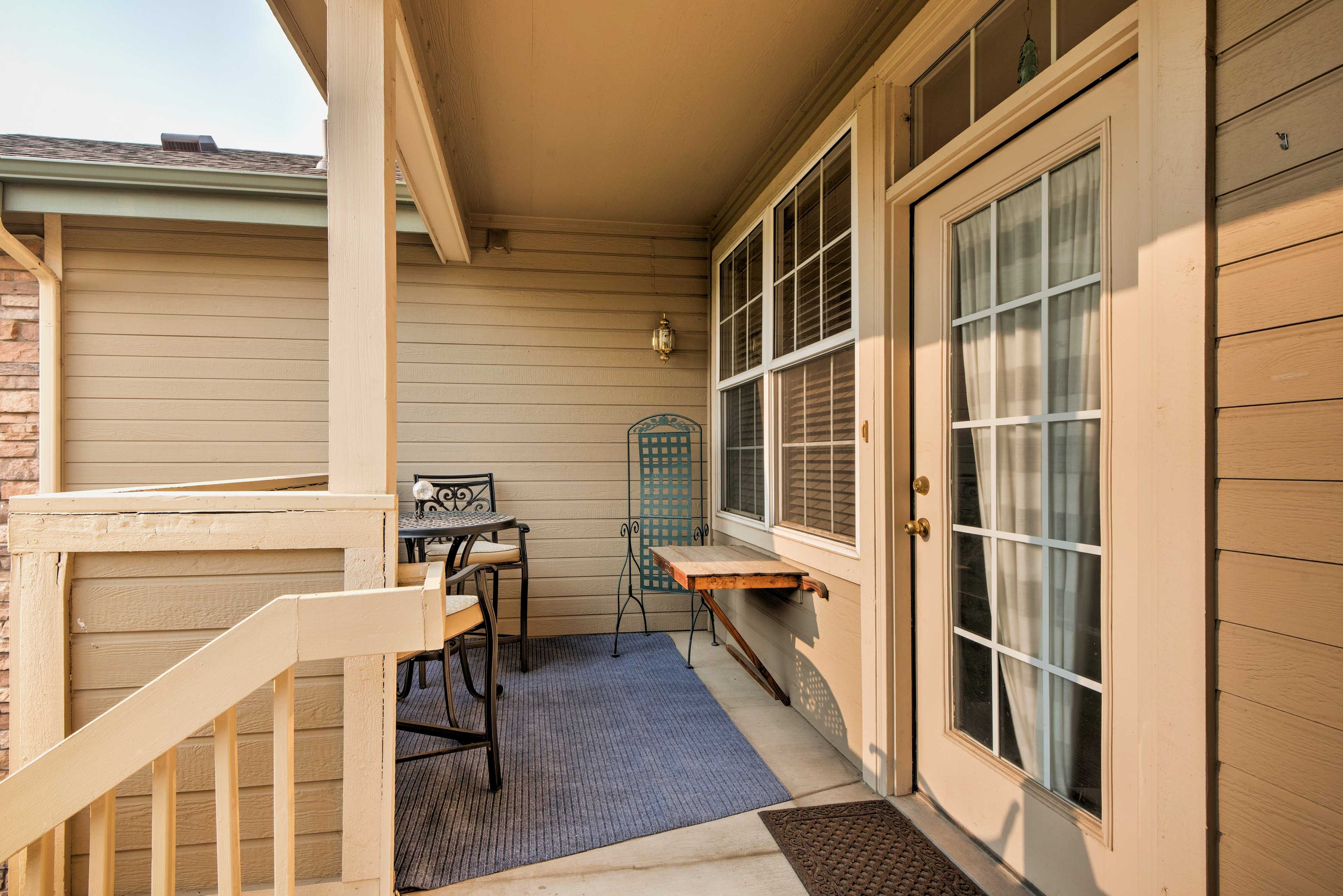 From the front patio, enjoy views of Littleton Golf Course's the third hole.