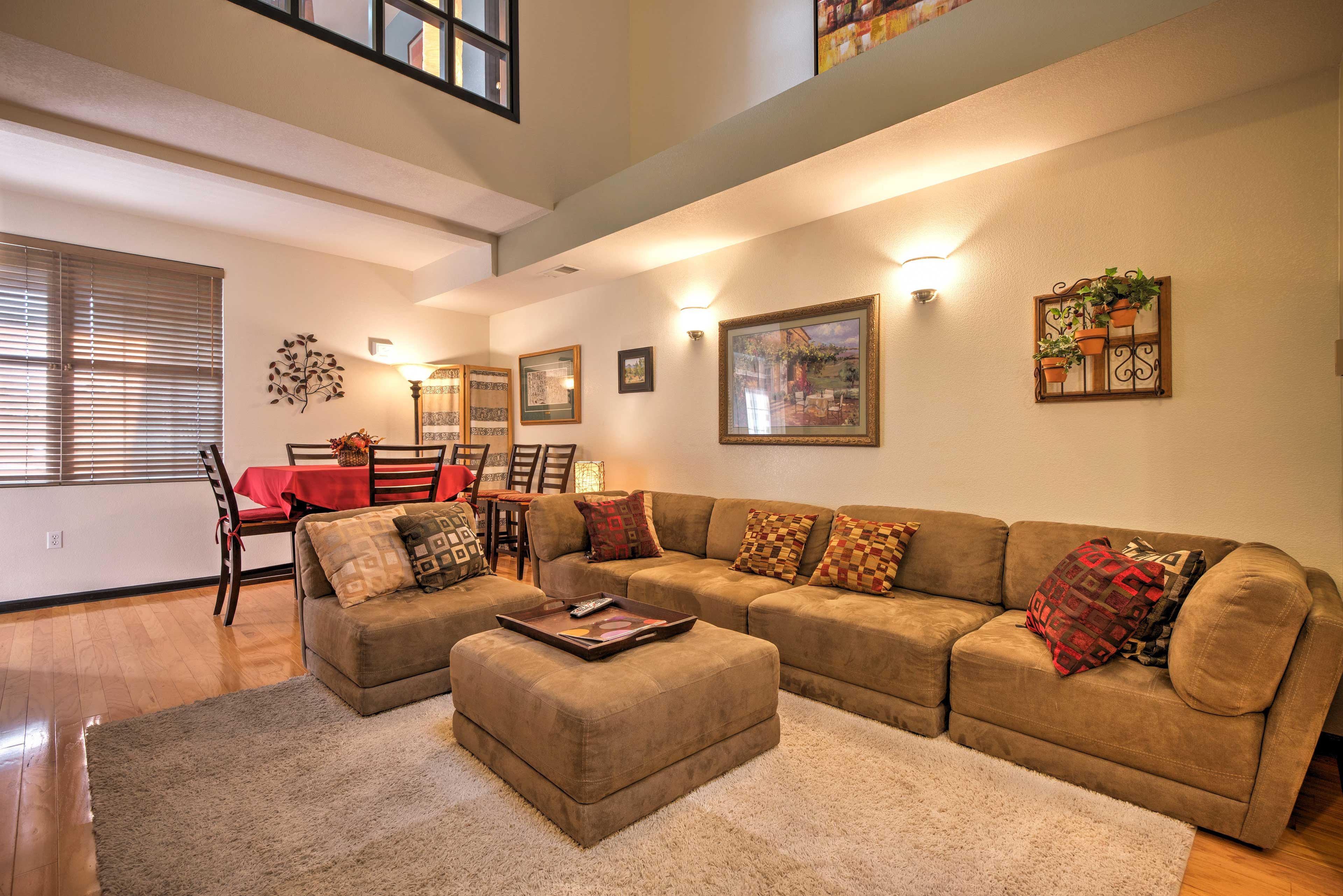 You'll have plenty of space to sit on the large sectional.