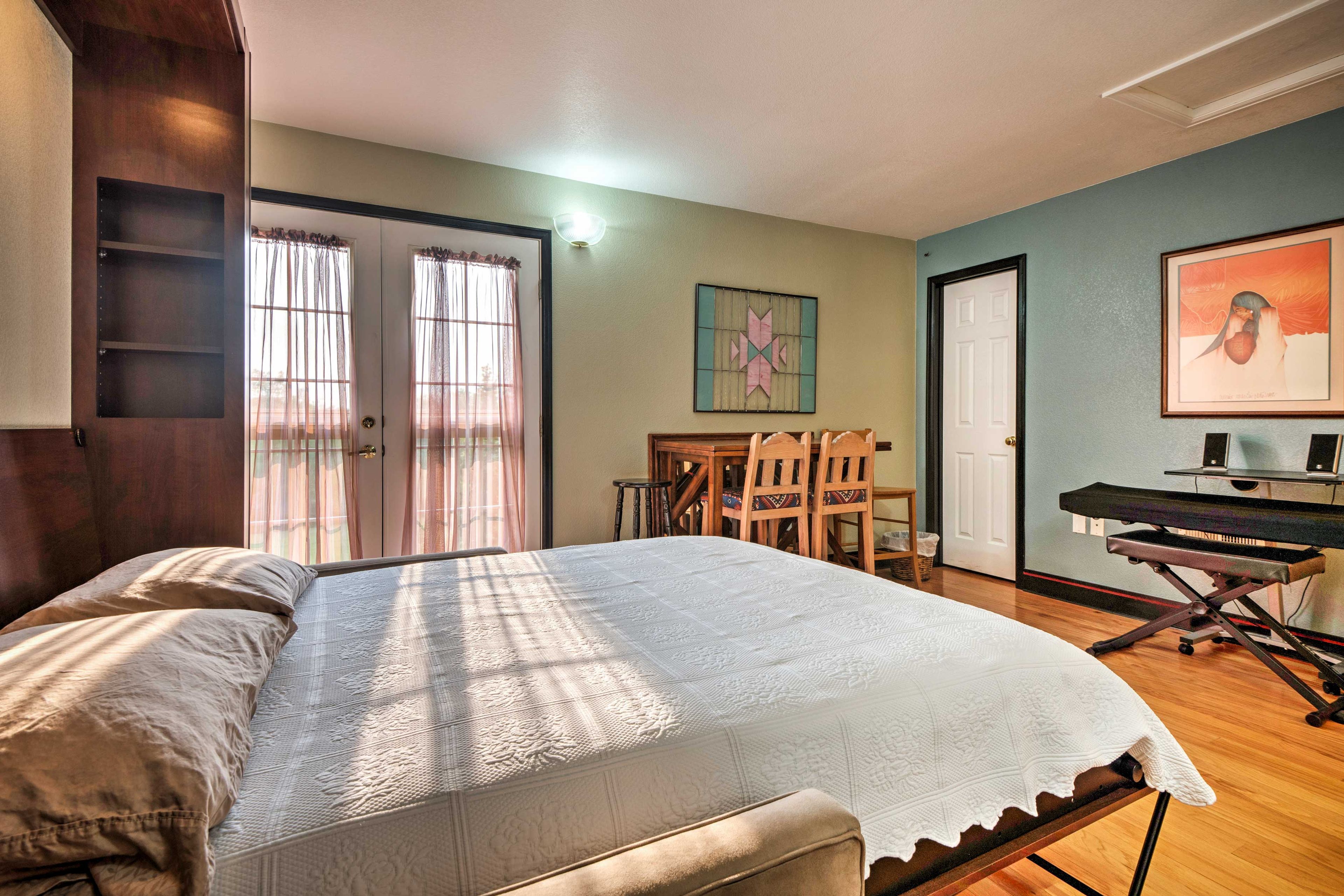 This room doubles as a sitting area and sleeping space!