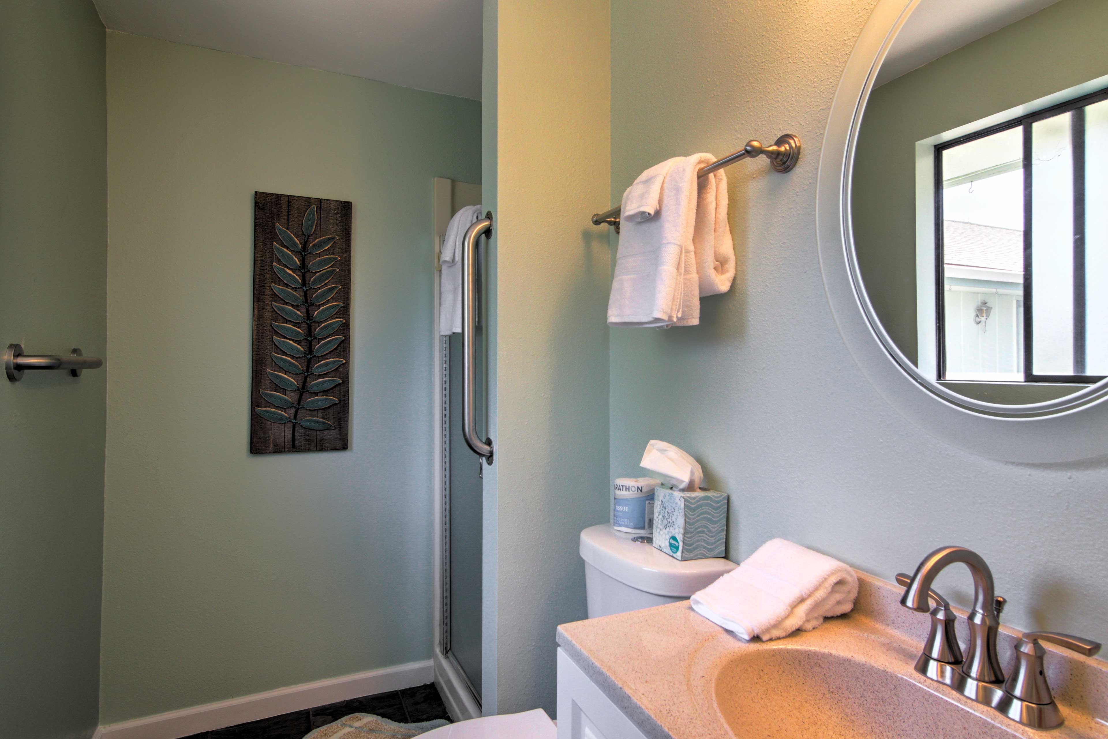 Freshen up before heading out the door for a fun-filled day.