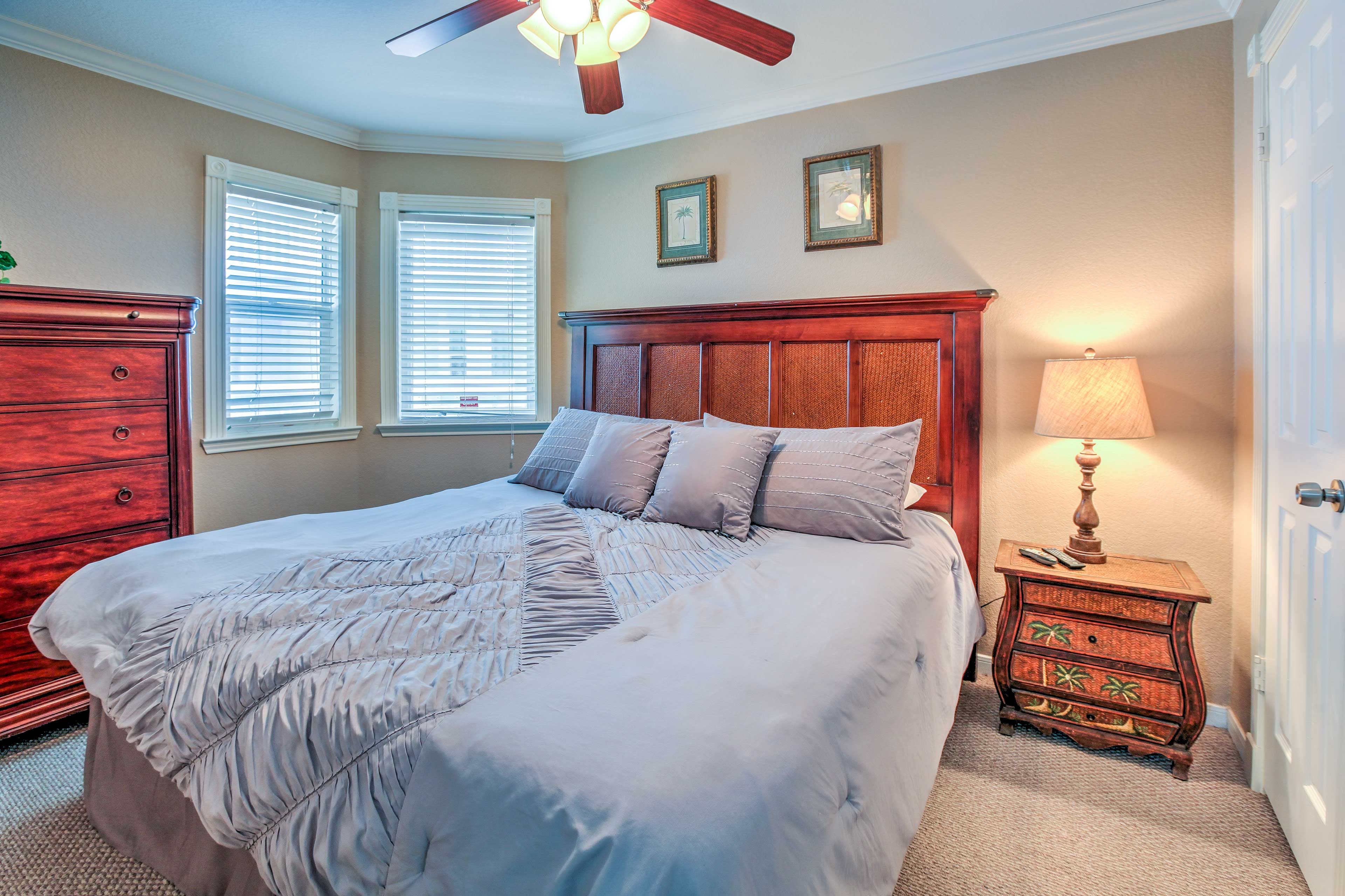 Those sharing the second bedroom will also enjoy a plush king bed.