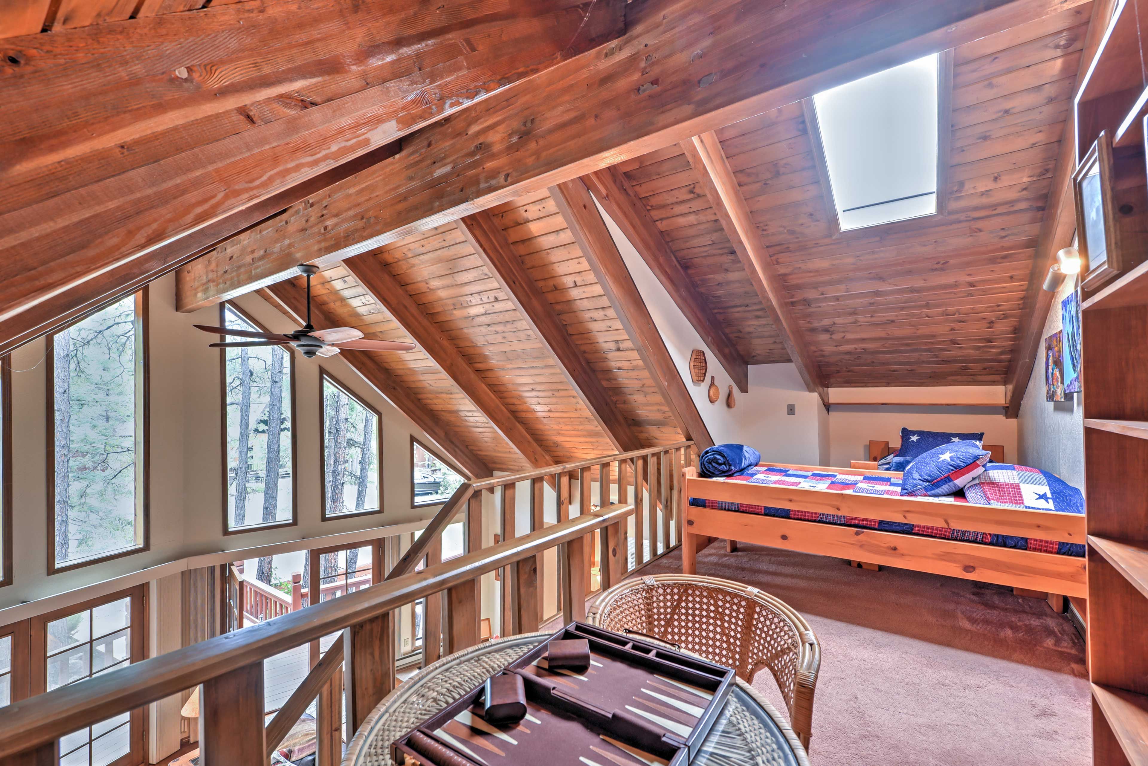 Sit down for a game of backgammon in the loft.
