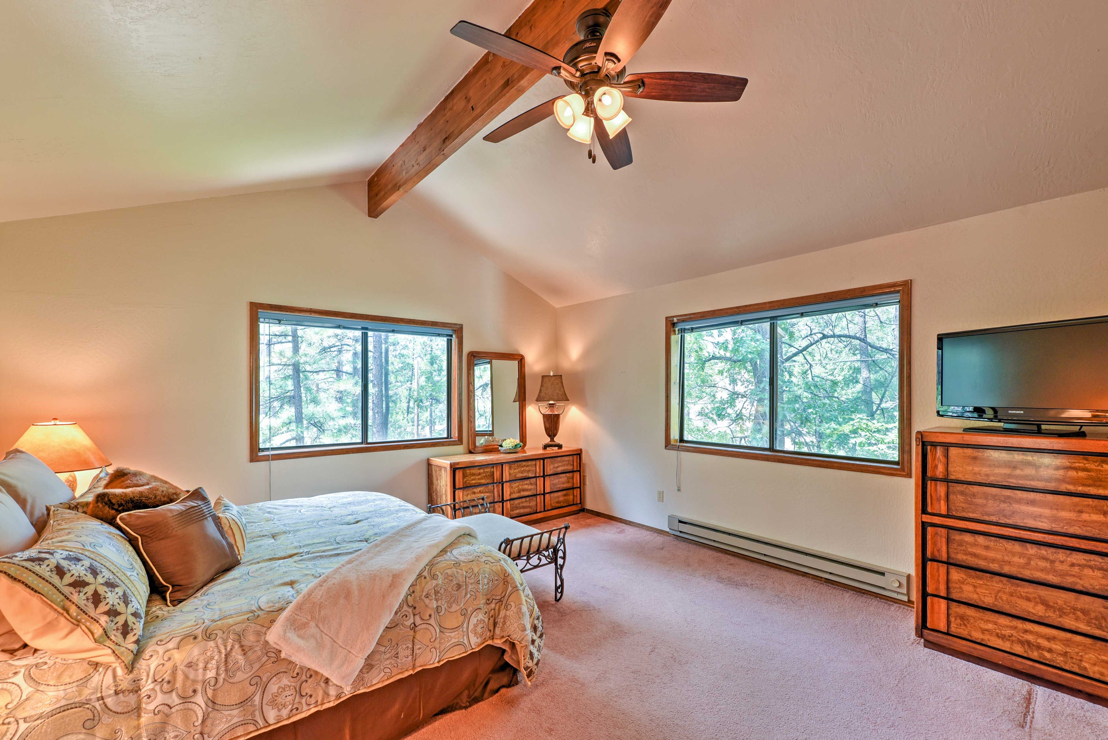 Retreat to the bedroom suite for rest and relaxation.