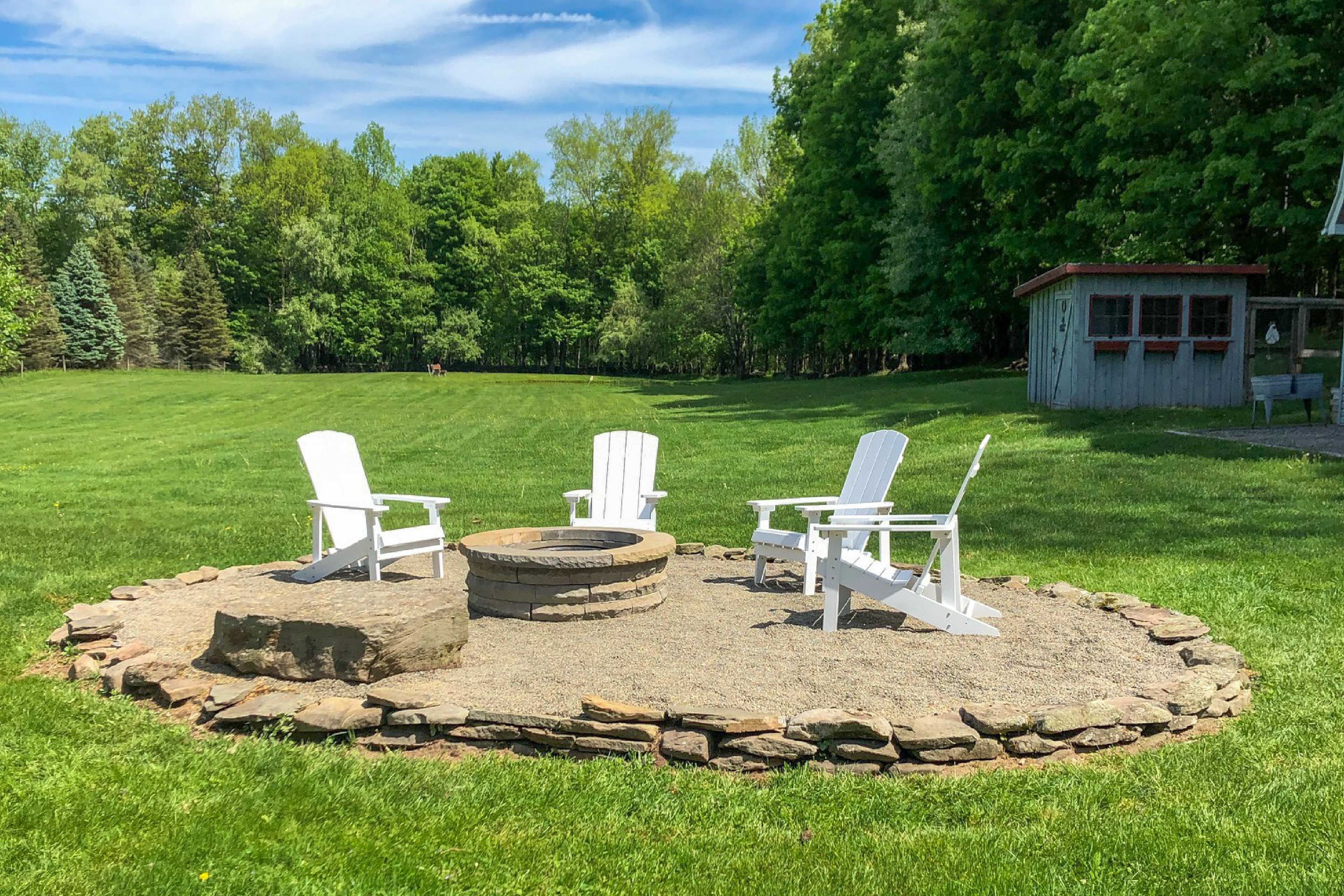 Backyard | Fishing Poles | Fish Cleaning Table | No Access to Barn