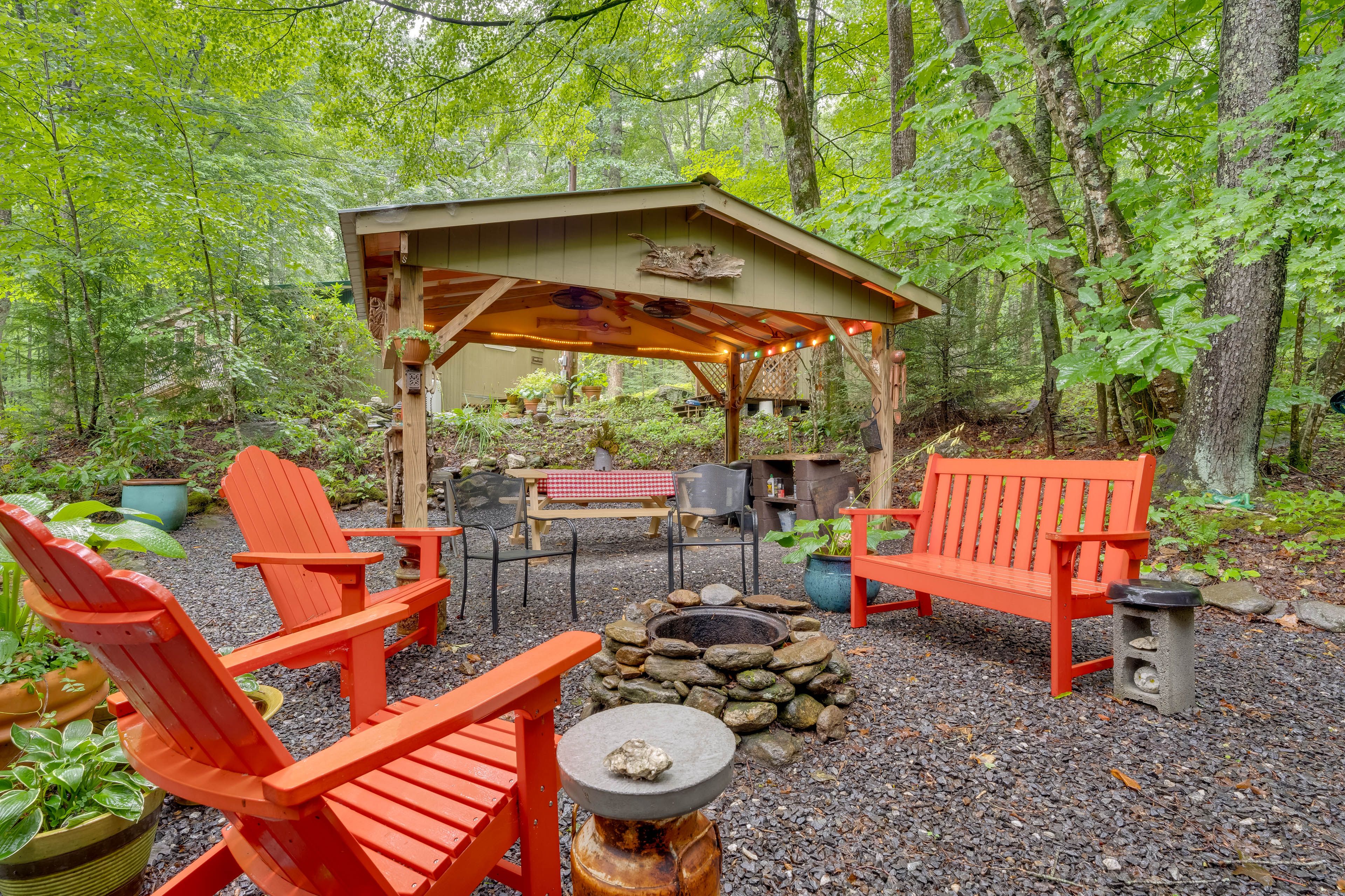 Private Yard | Fire Pit | Outdoor Dining | 2-Cabin Property