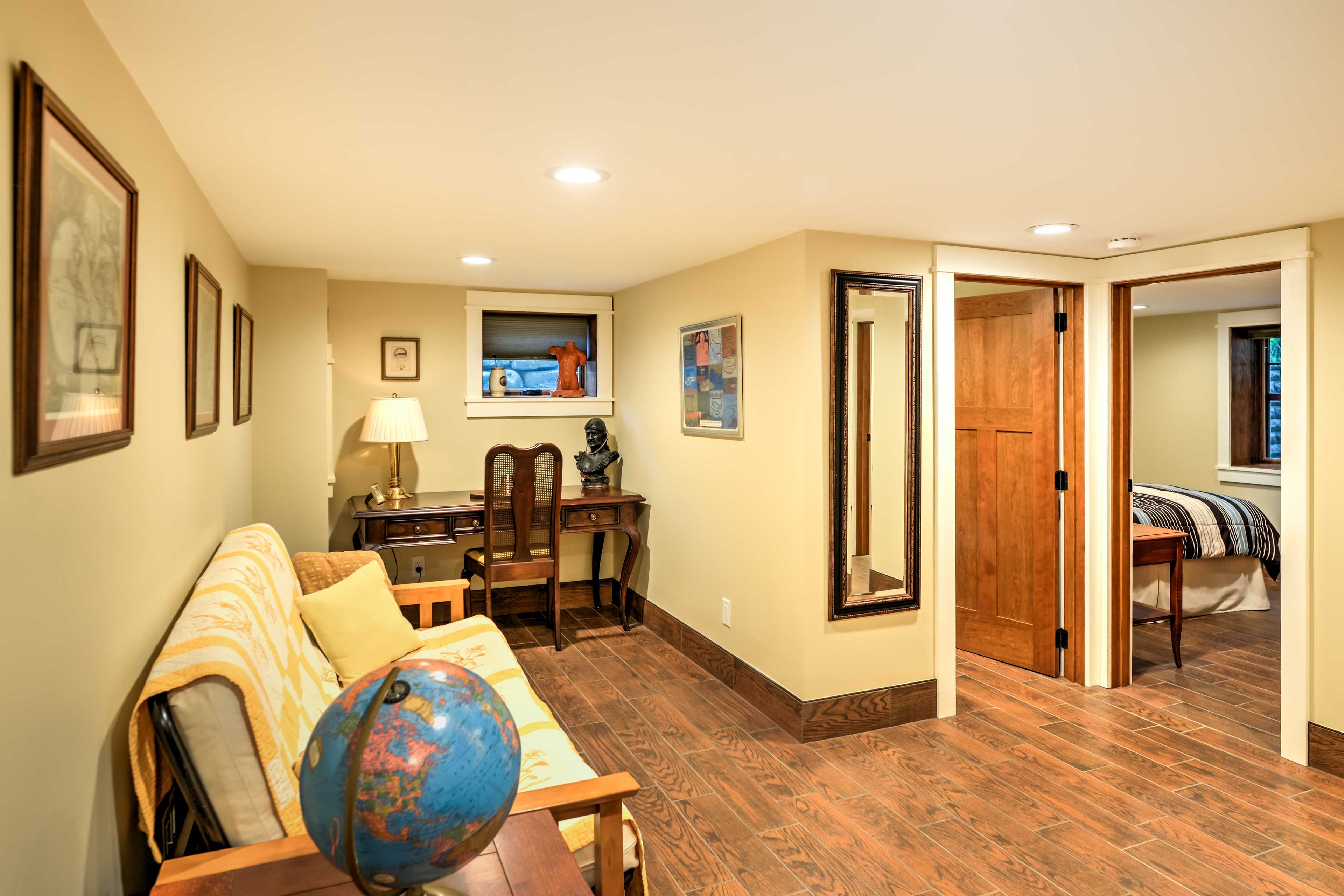 Downstairs Living Area | Home Theater | Work Desk | Basement