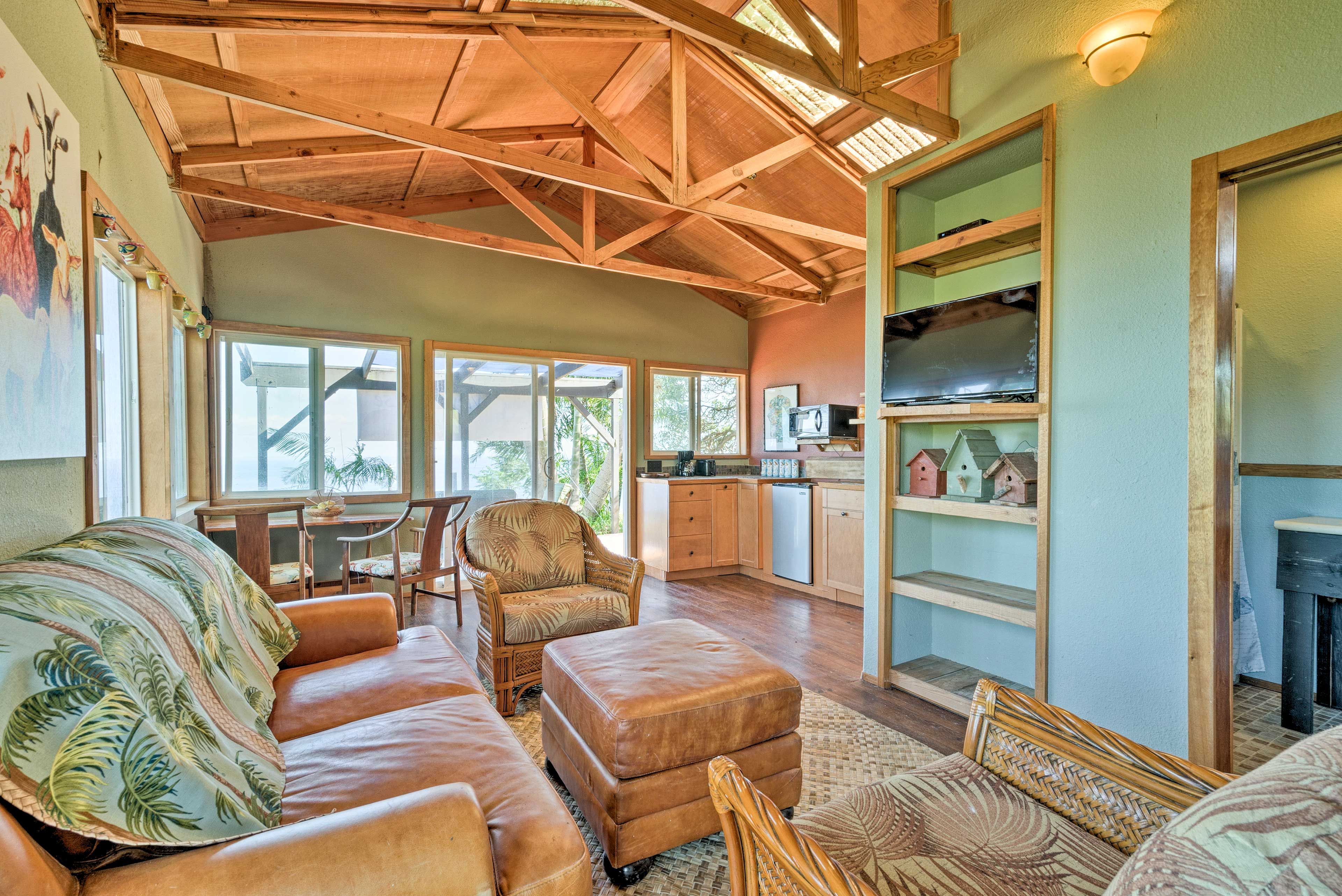 Lounge in the spacious living area and marvel at the ocean views.
