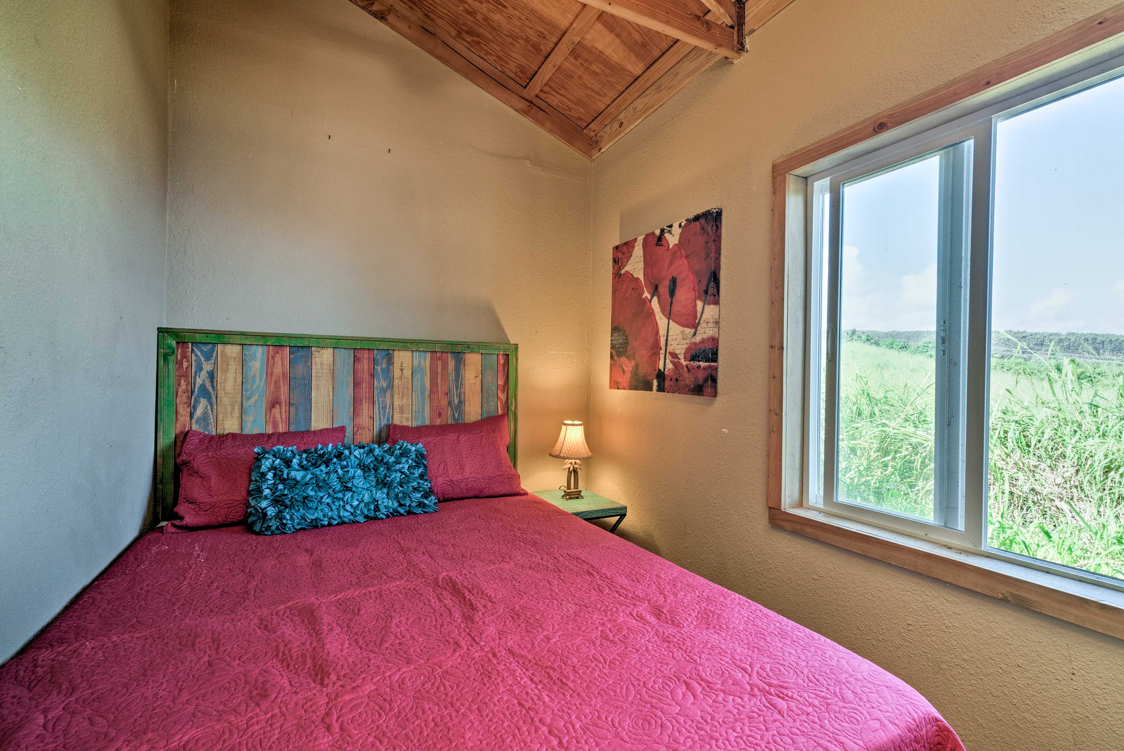 You'll wake up to the sun shining on your face through the large windows.