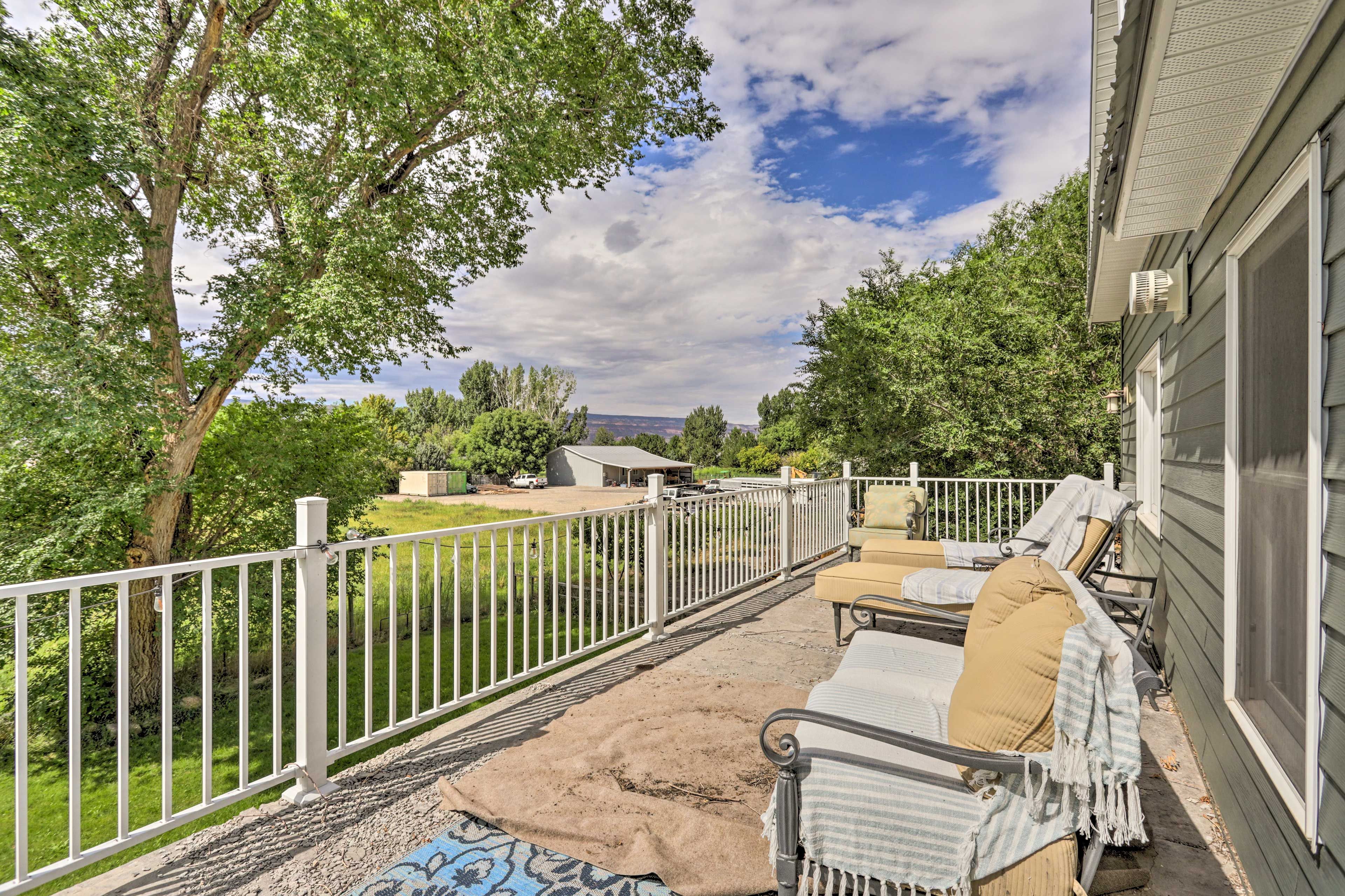 Second Floor Sun Deck | Loungers | Mountain Views