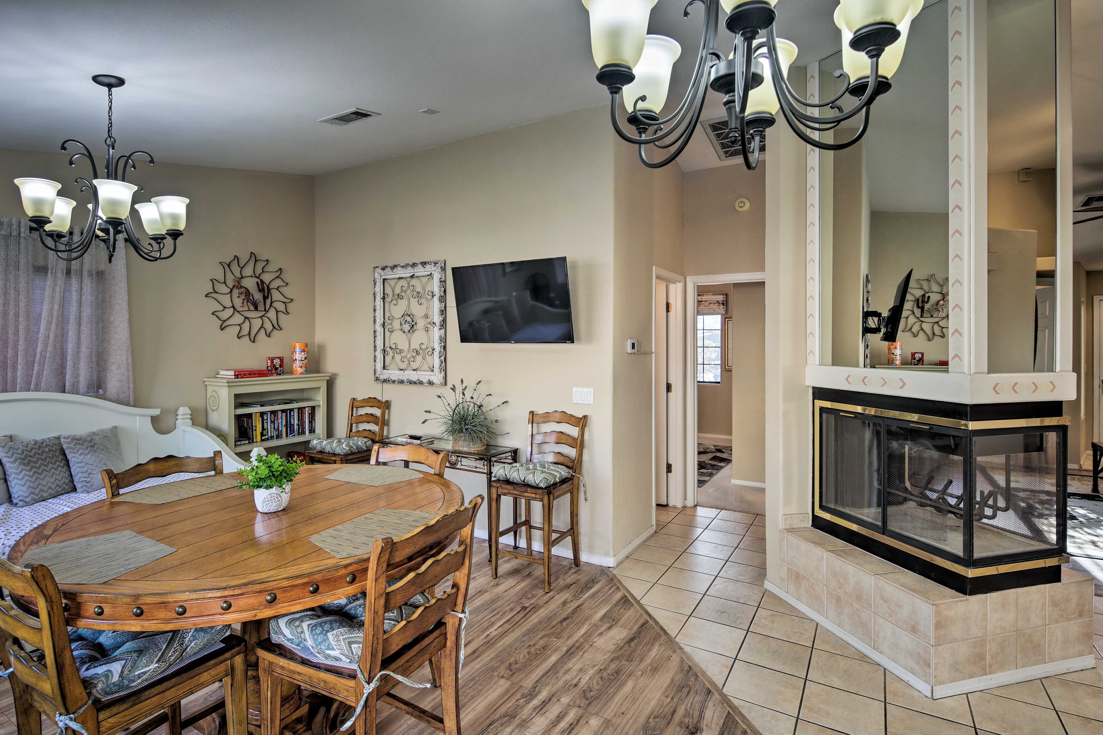 Dining Table | Wood-Burning Fireplace