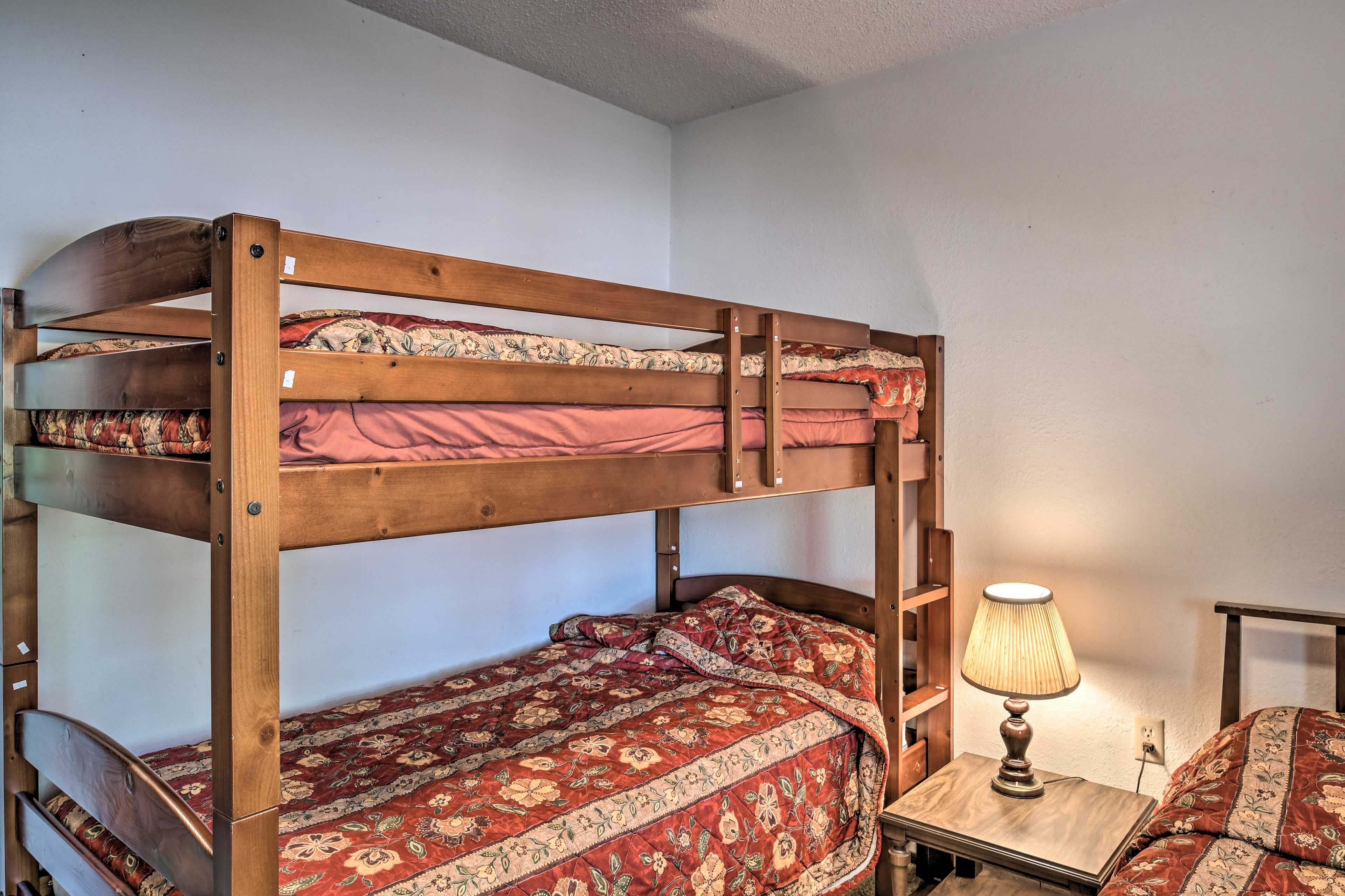 Kids will love claiming the bunks at night.