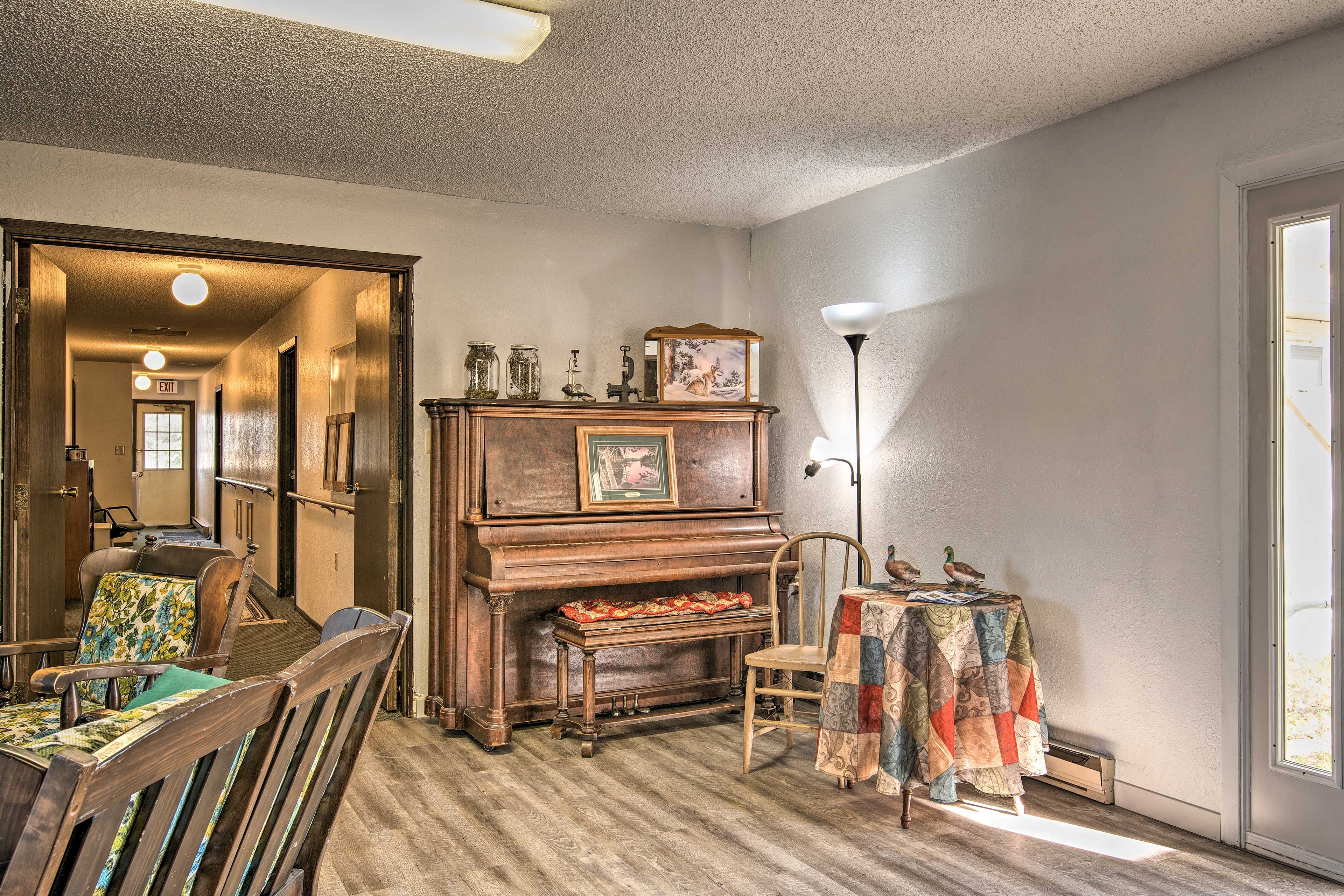 The common space is elegant and homey.