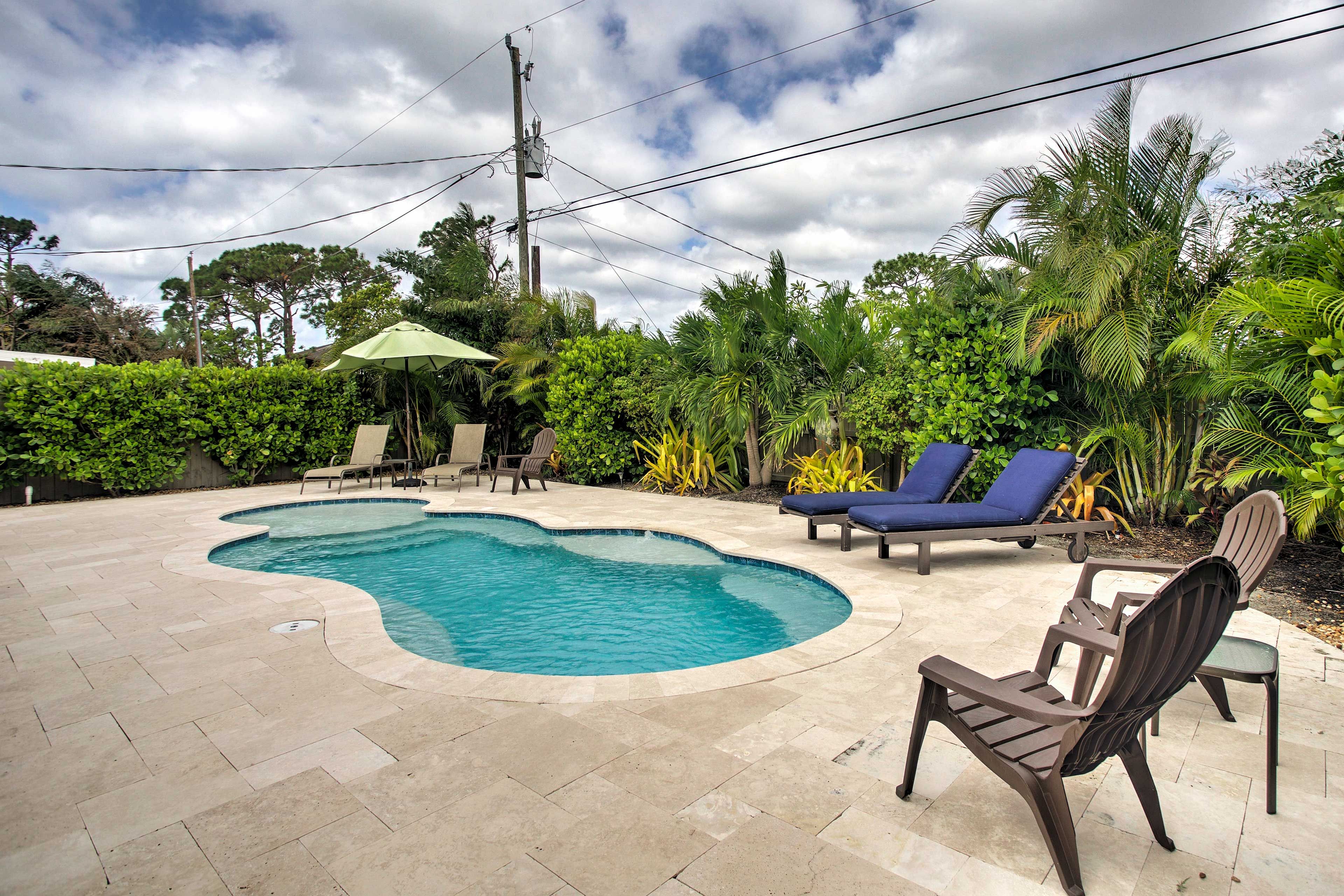 Spend relaxing days lounging on the beautifully landscaped patio and swimming in your private pool!