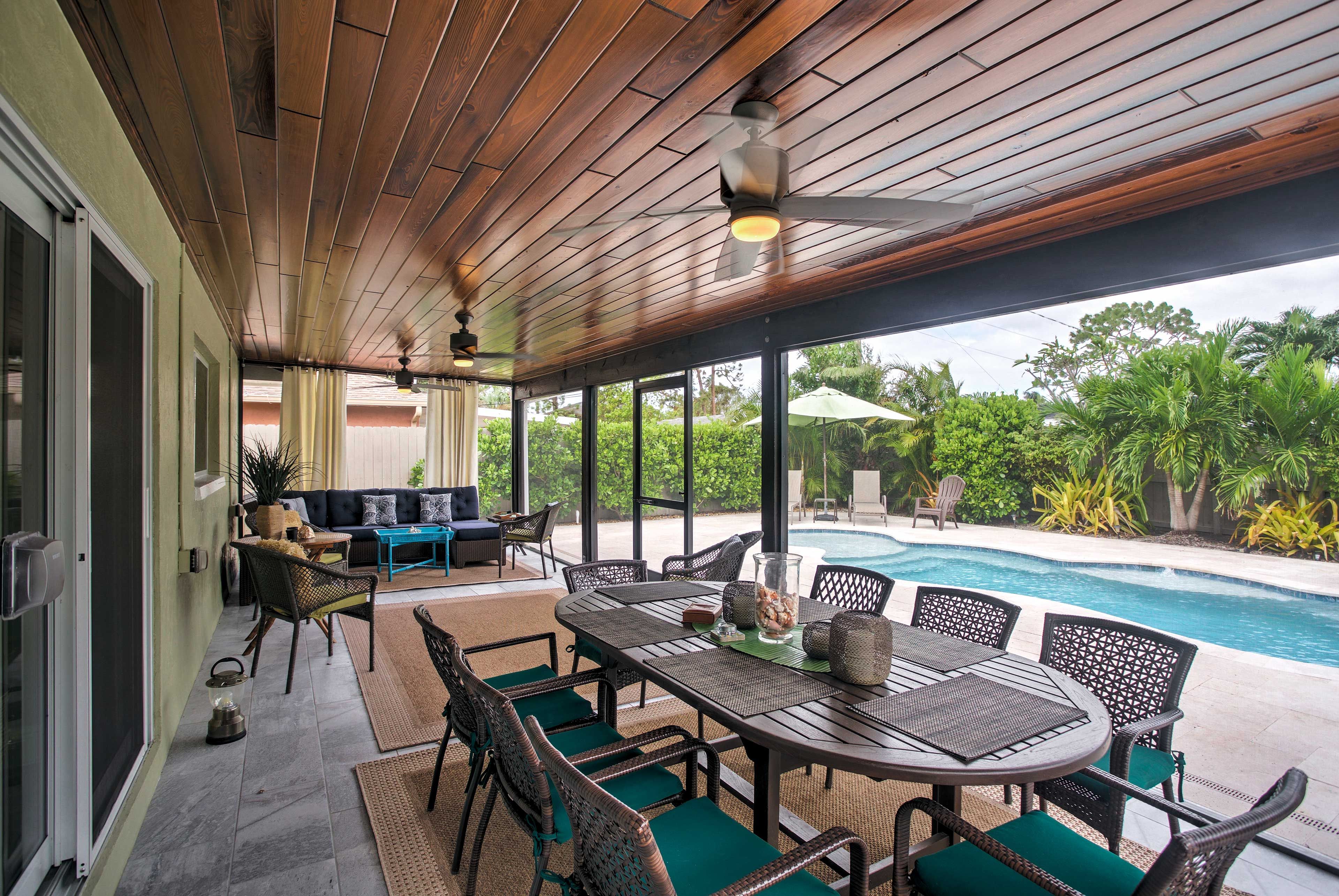 Relish family meals around the patio table!