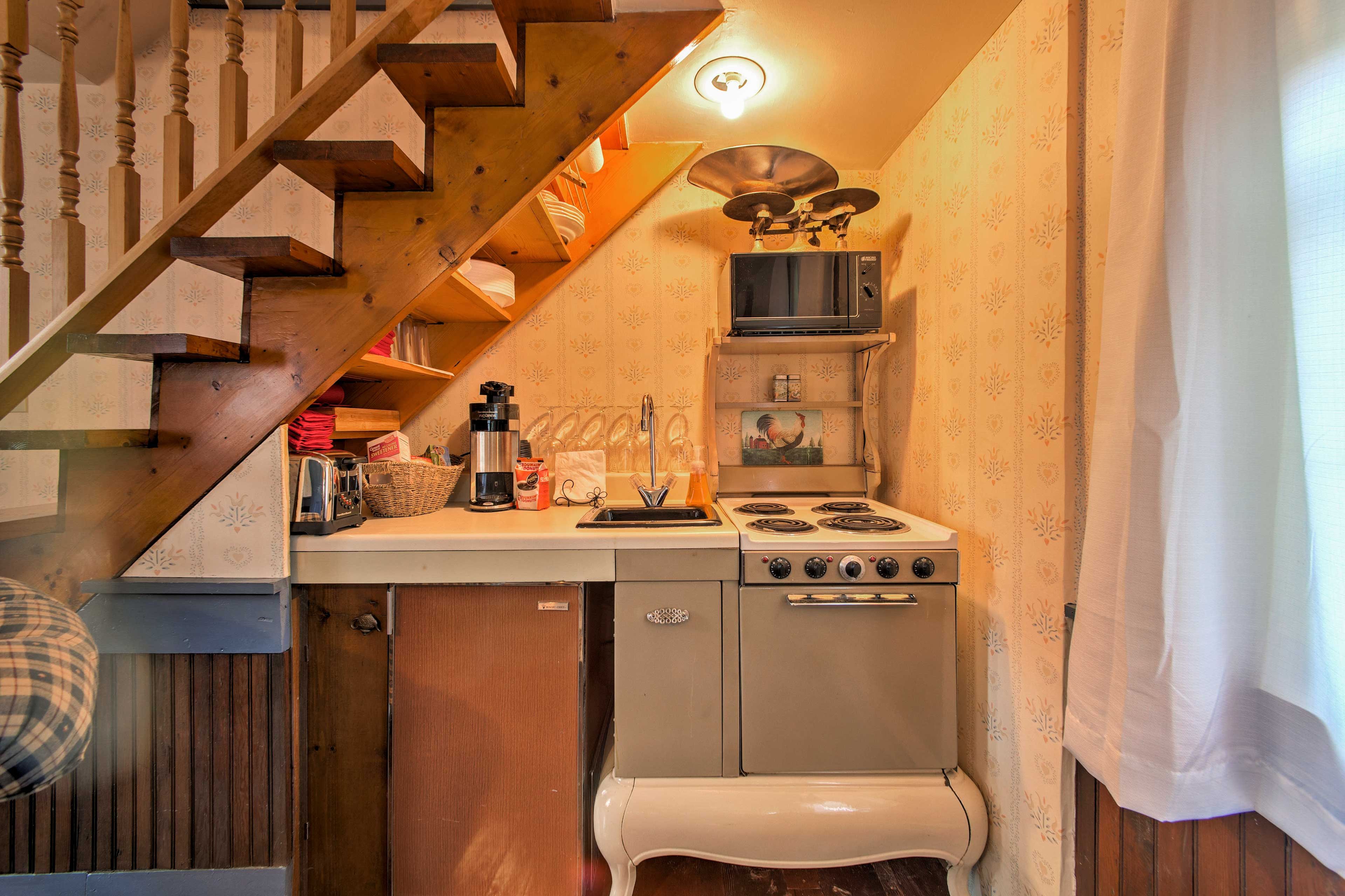 You'll have a well-equipped kitchenette to prepare home-cooked meals.