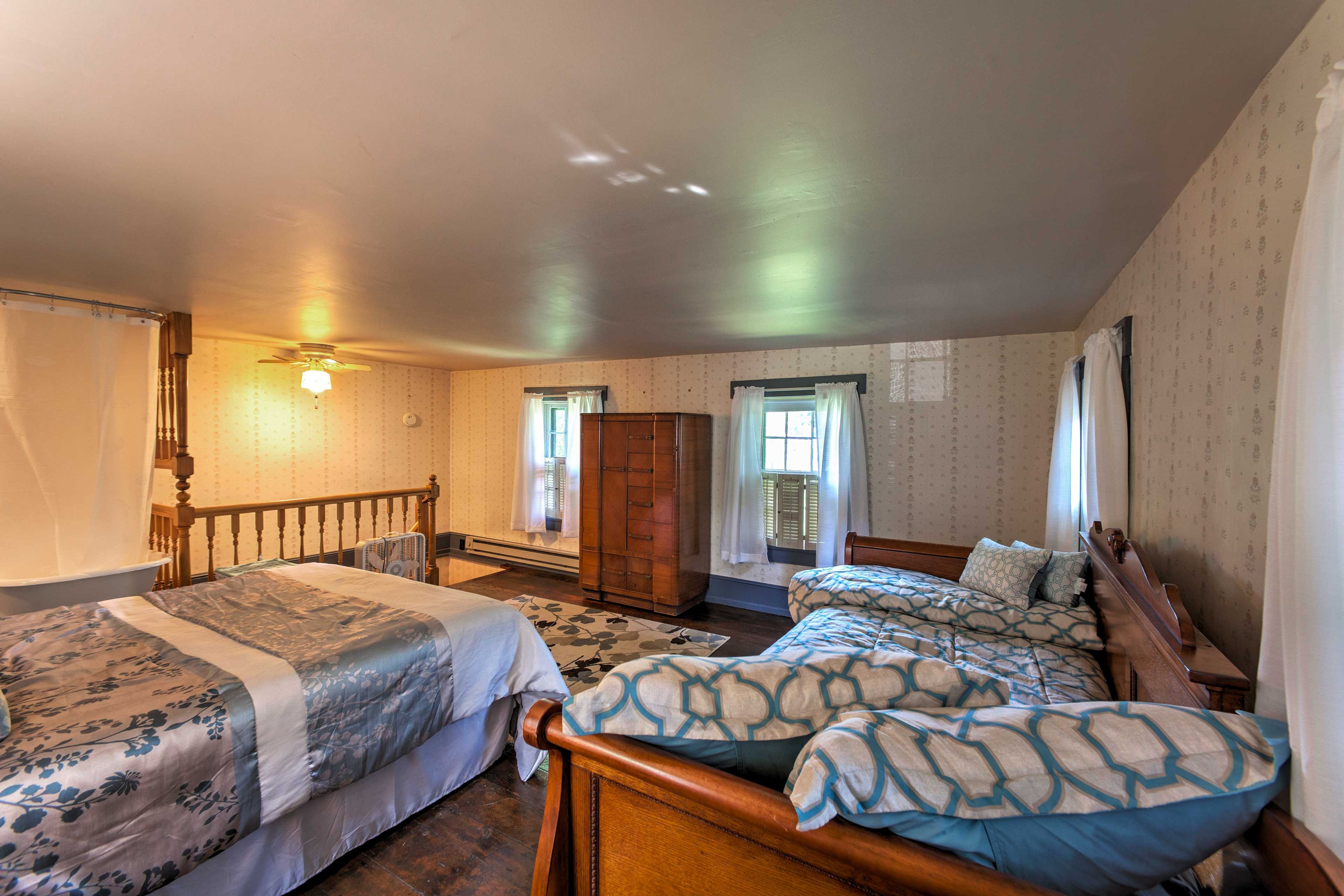 There is a twin pullout underneath the daybed for any additional guests.