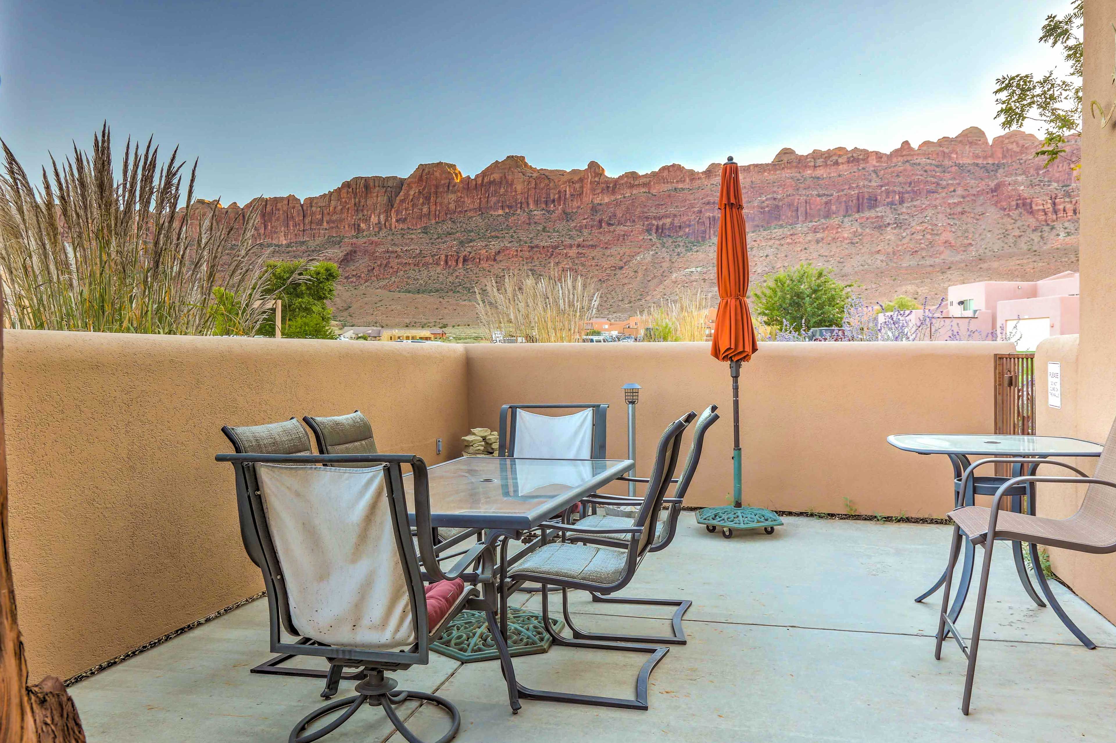 Sit on the patio and enjoy fabulous sunsets over the La Sal Mountains.