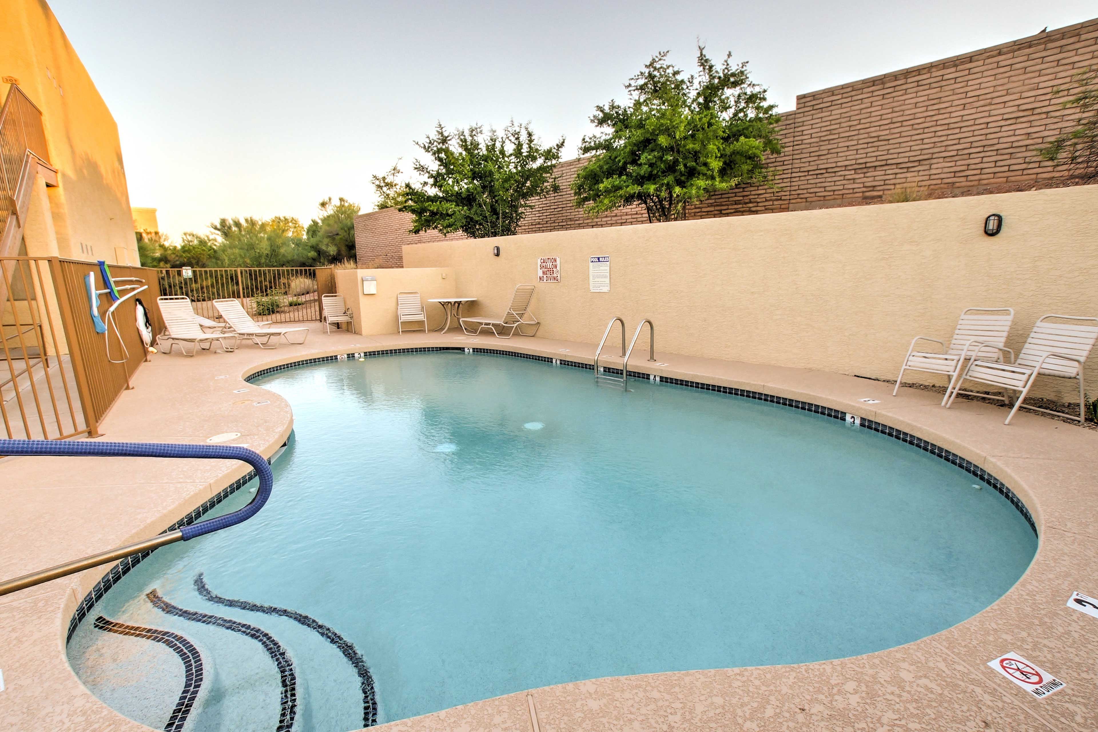 On a summer day, take a refreshing dip in the pristine community pool!