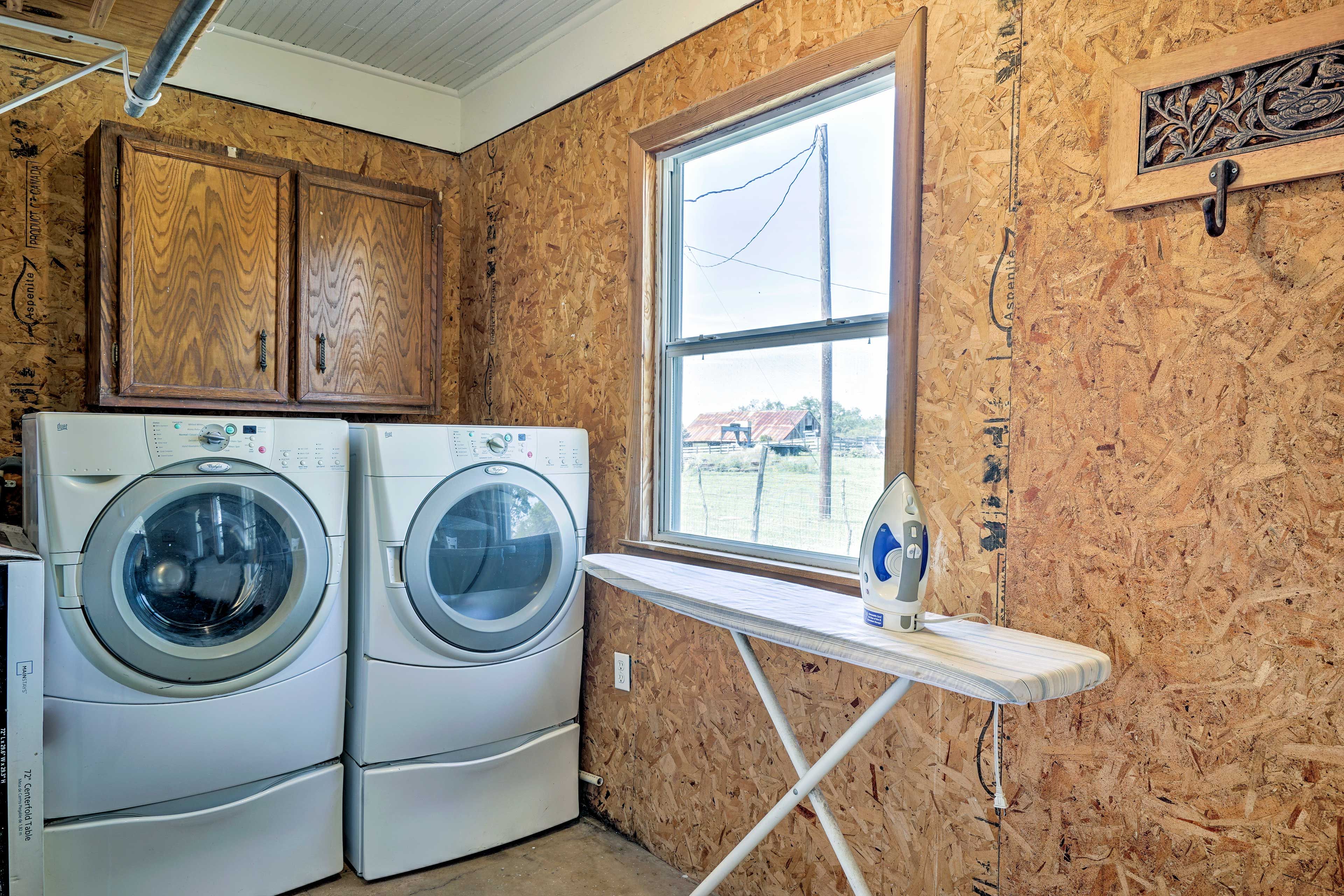 Keep your belongings fresh and clean by using the laundry machines.