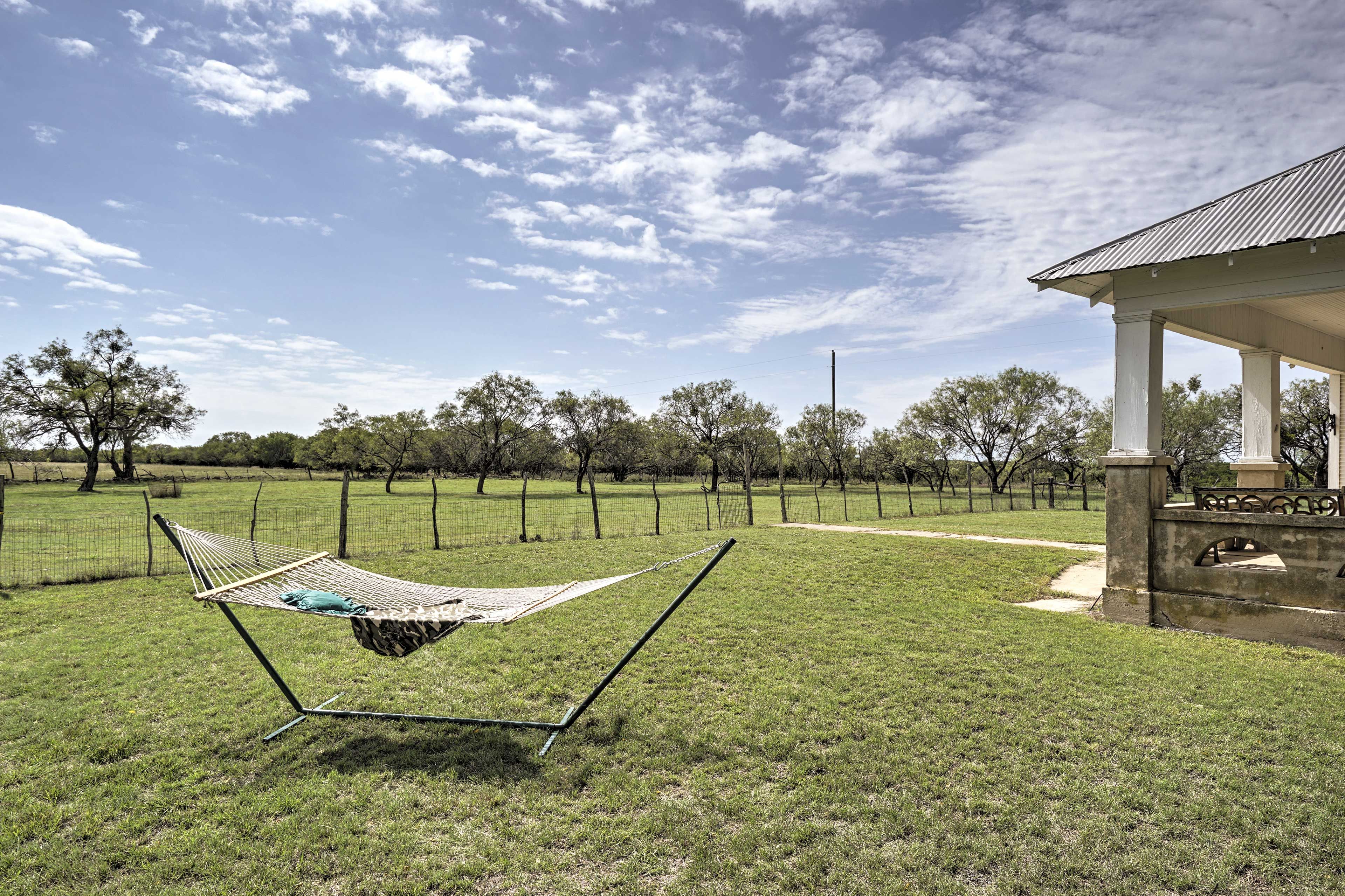 Enjoy a relaxing afternoon in the hammock.