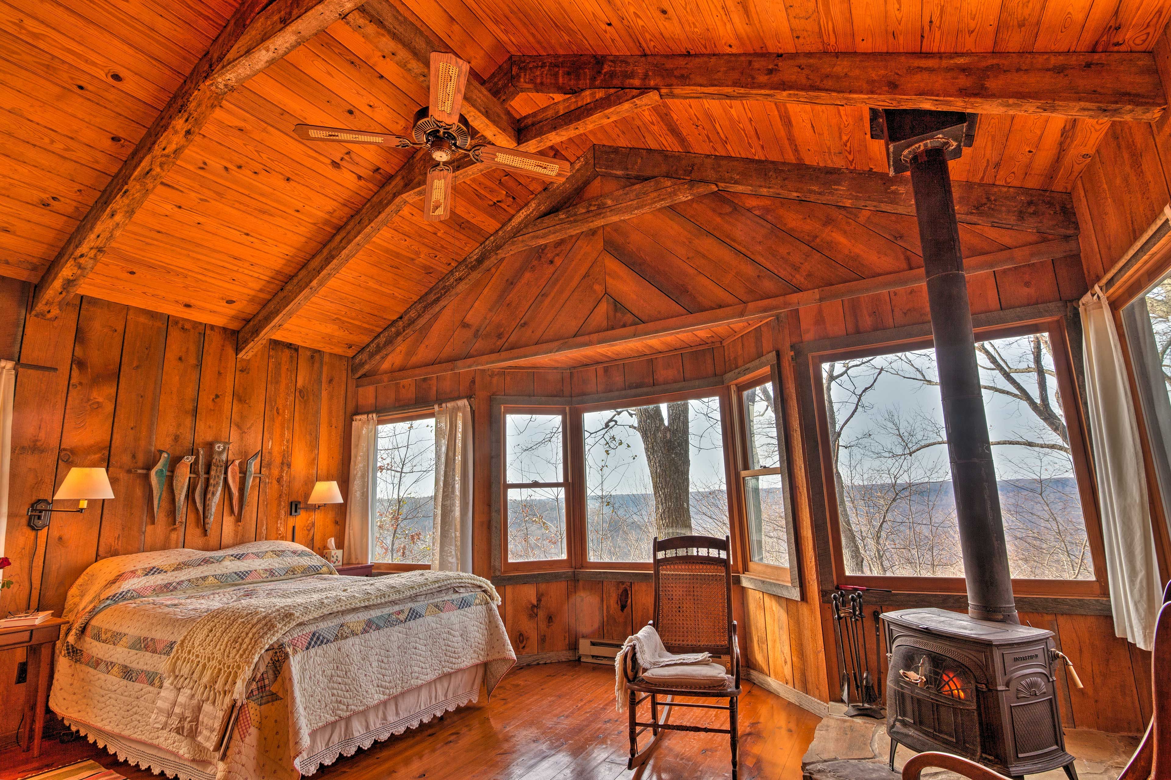 Bedroom 1 | Queen Bed | Wood-Burning Stove