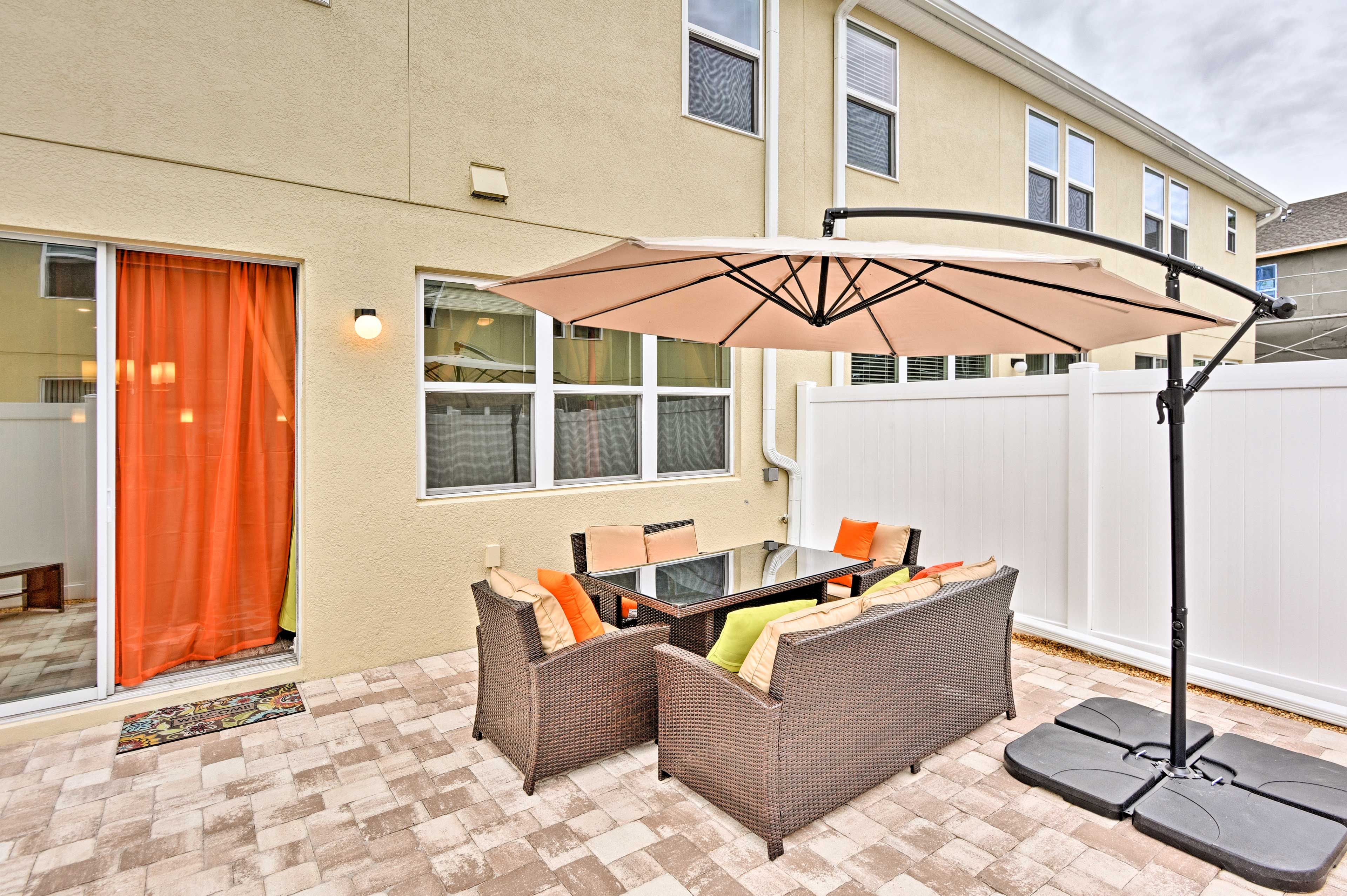 Soak up the sun by the pool, or relax in the shade of the courtyard.
