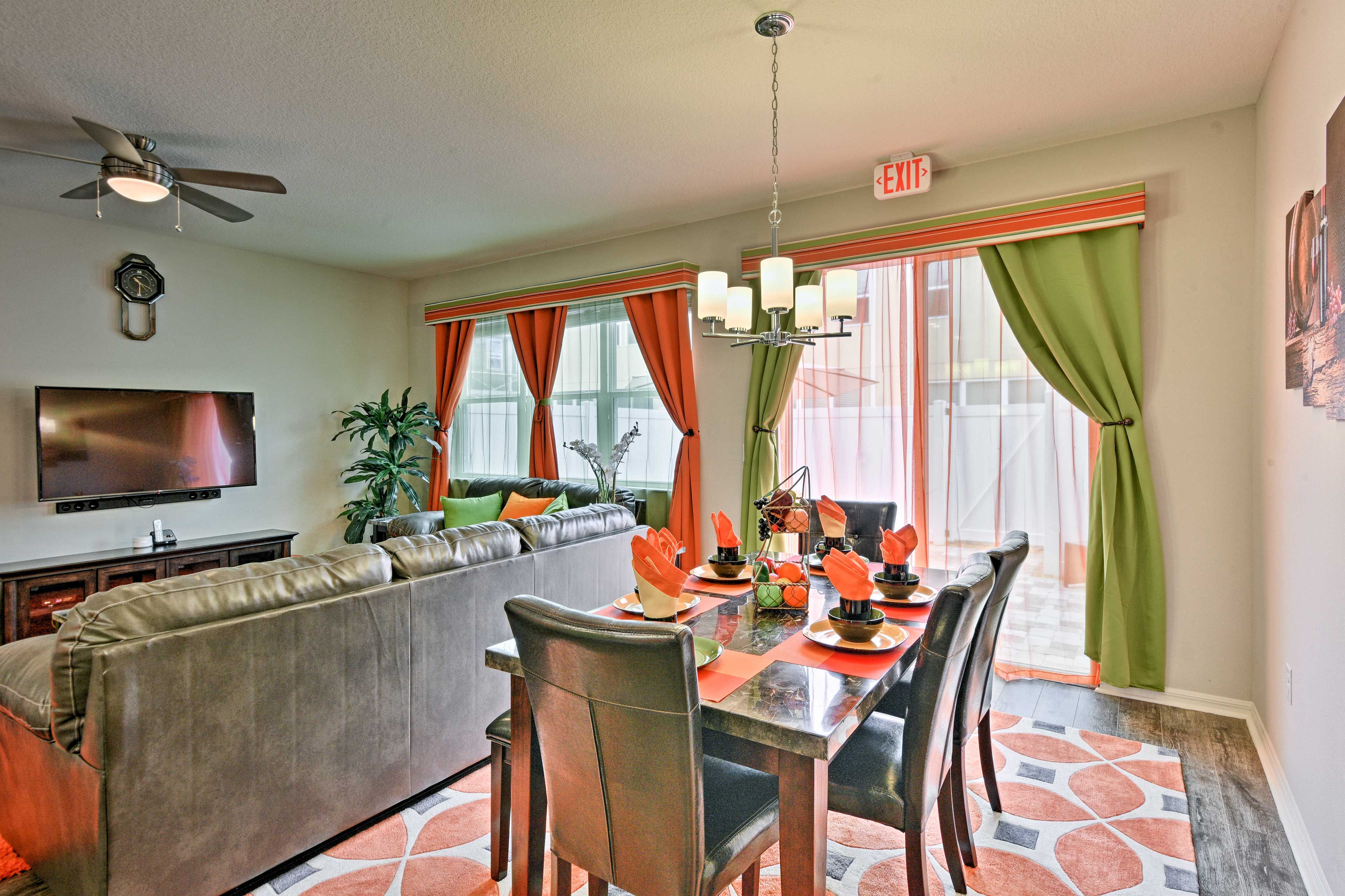 Ample seating invites family dinners.
