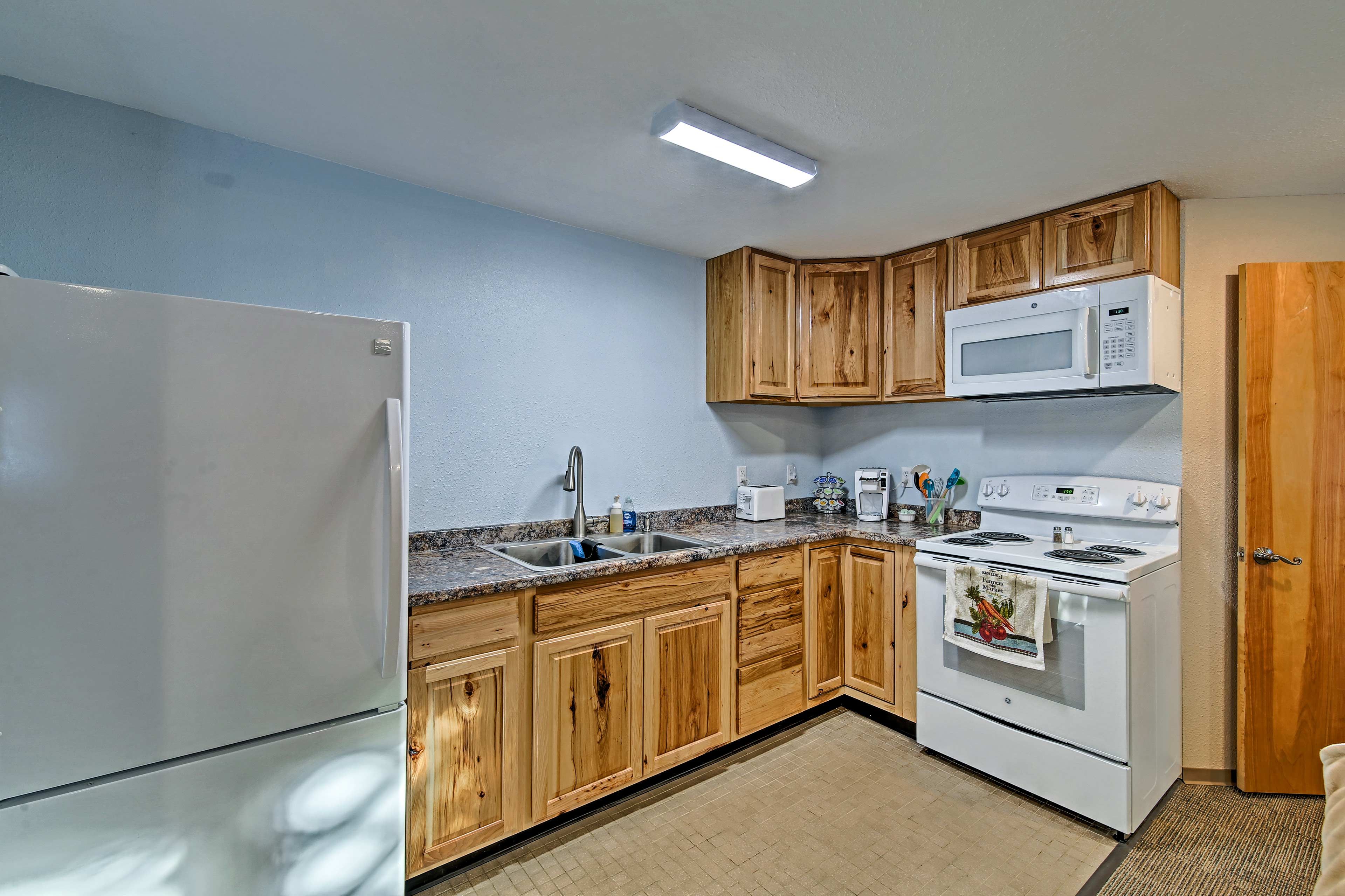 Enjoy the exposed wood throughout the apartment.