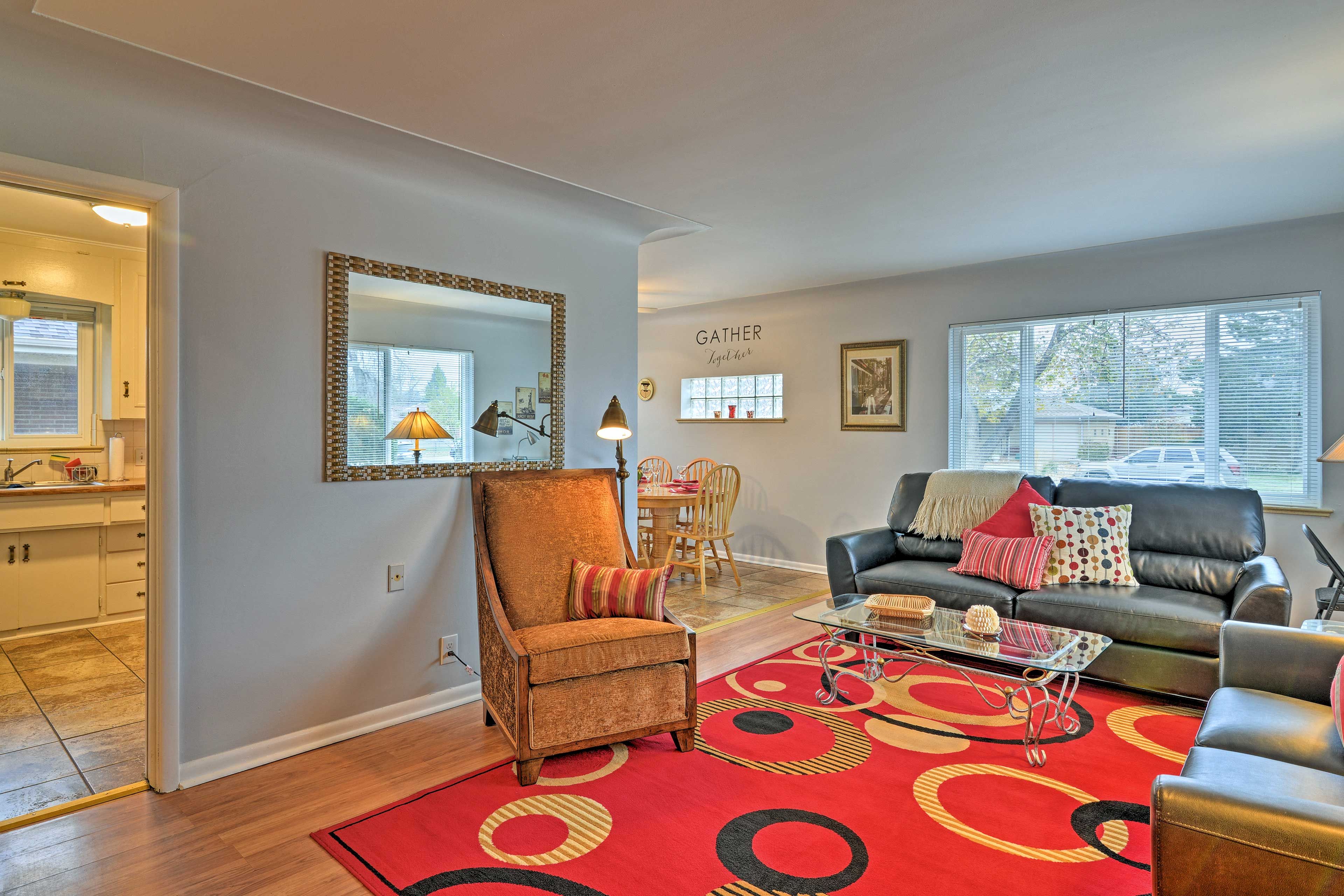 This 50s style home offers large windows that provide excellent natural light.