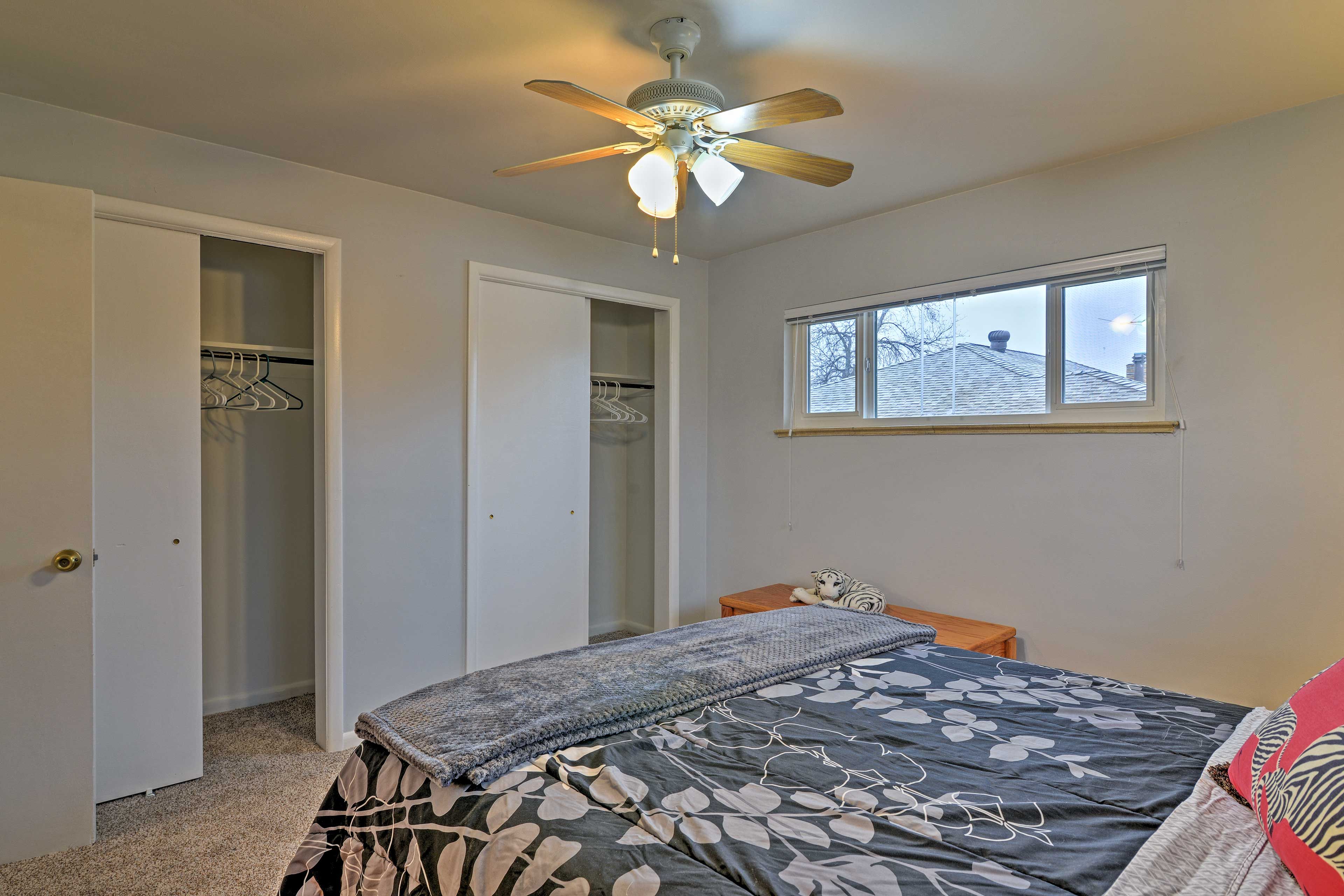 Utilize the closet space to hang your vacation wardrobe.