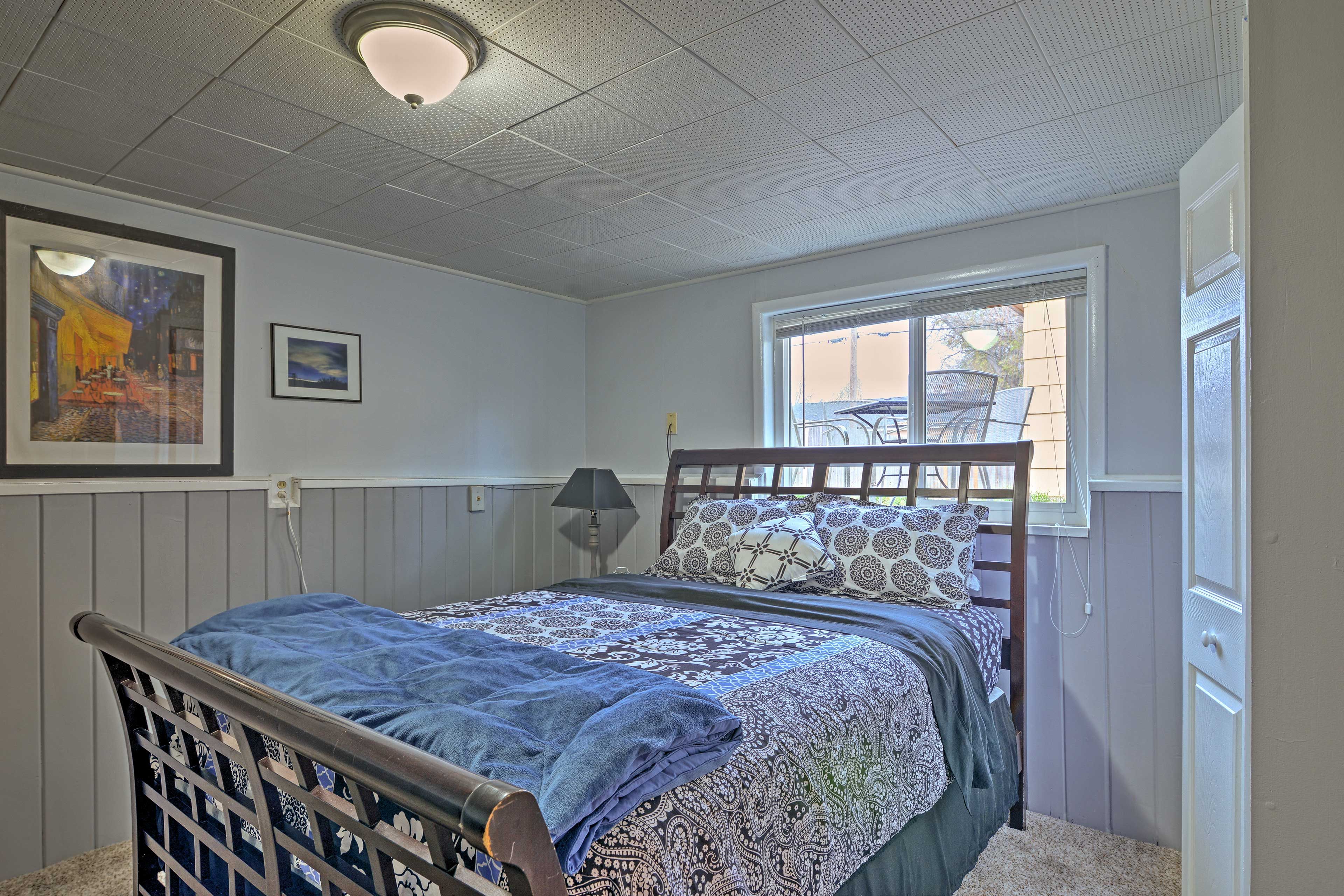 You're ensured a restful night in this bedroom.