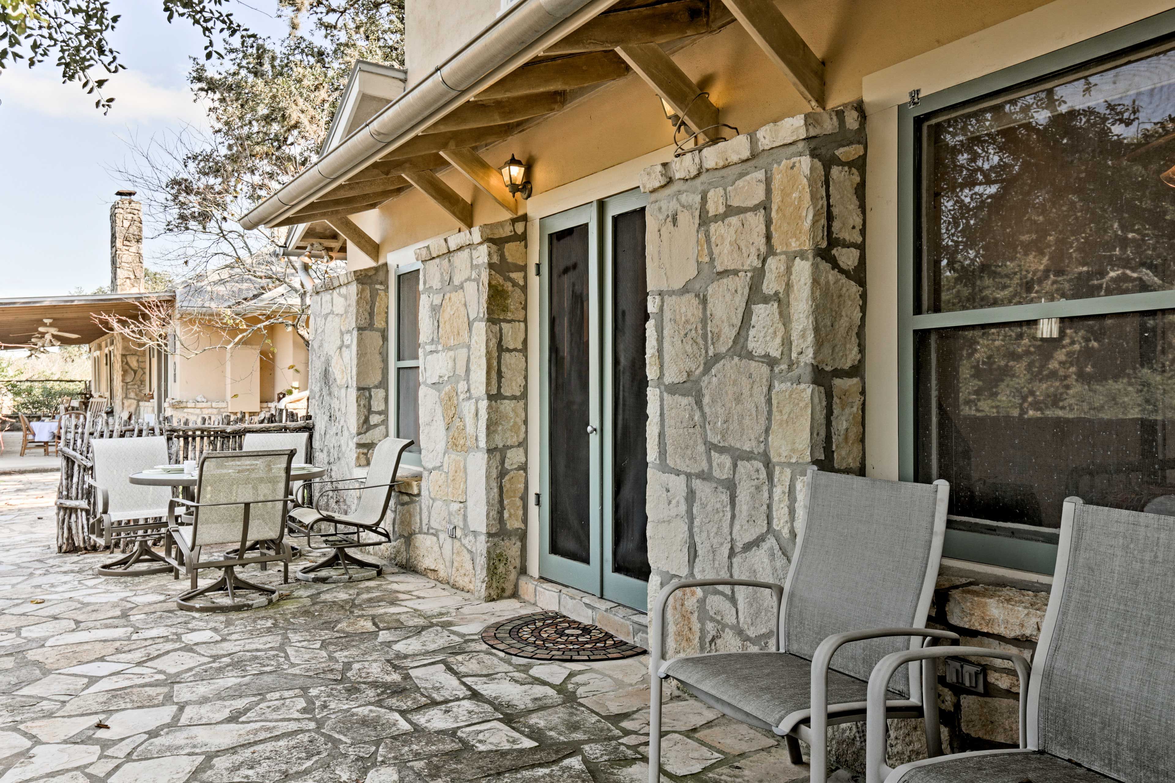 Catch a view of the sunrise from the comfort of the backyard patio.