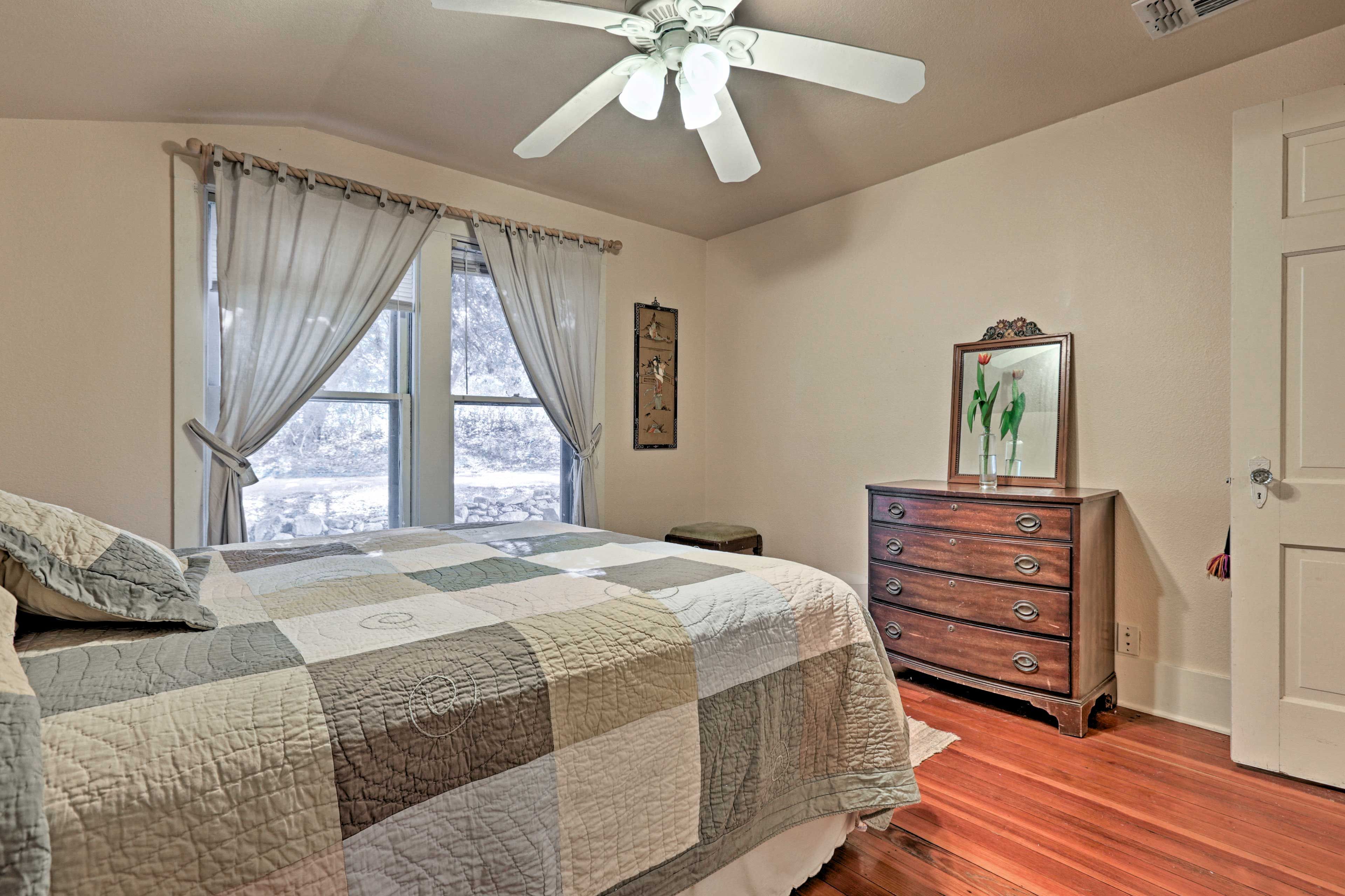Take in some well-deserved R&R in the first bedroom.