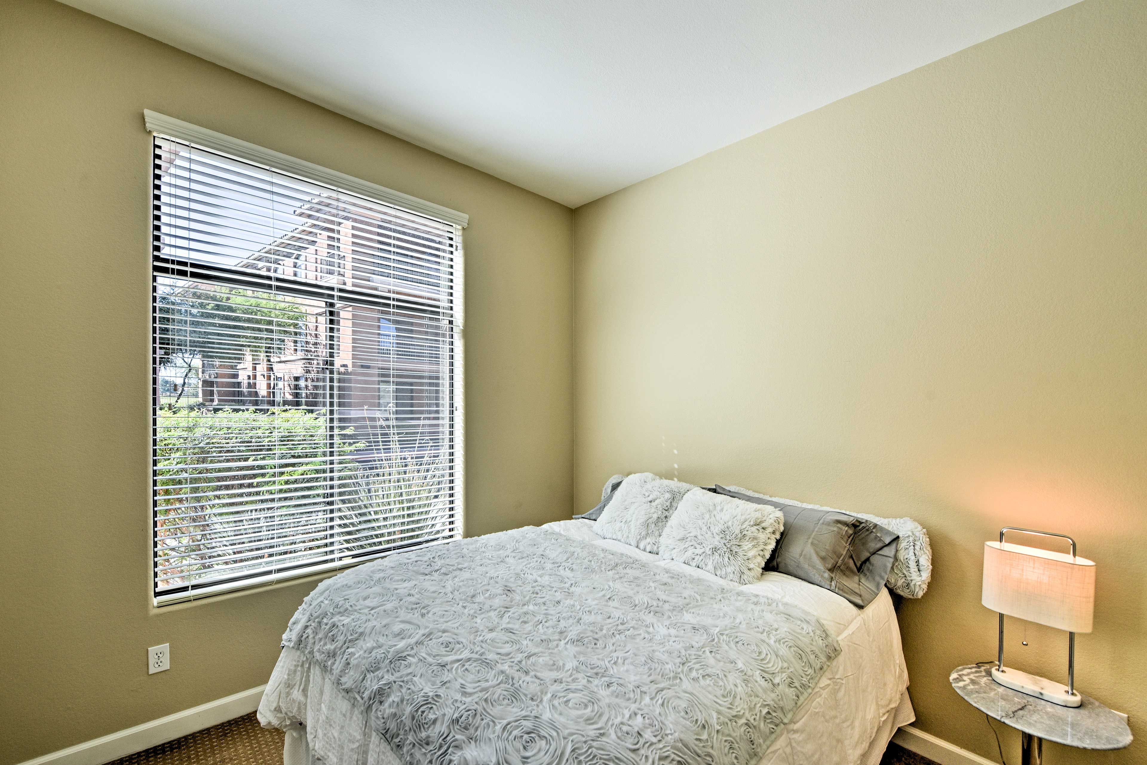 This bedroom has a king bed.