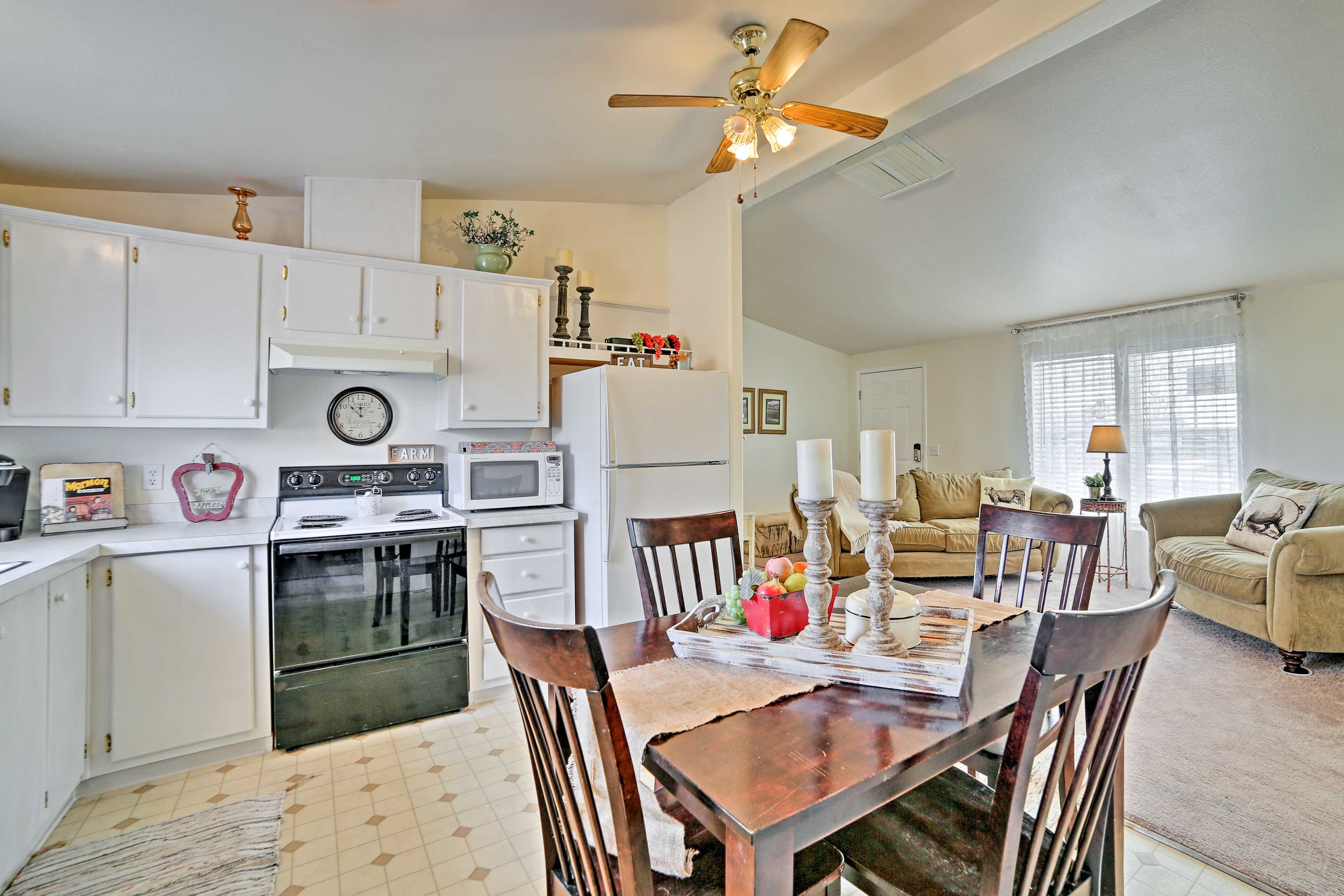 Brand new tile and carpeting invite you into the cozy home.