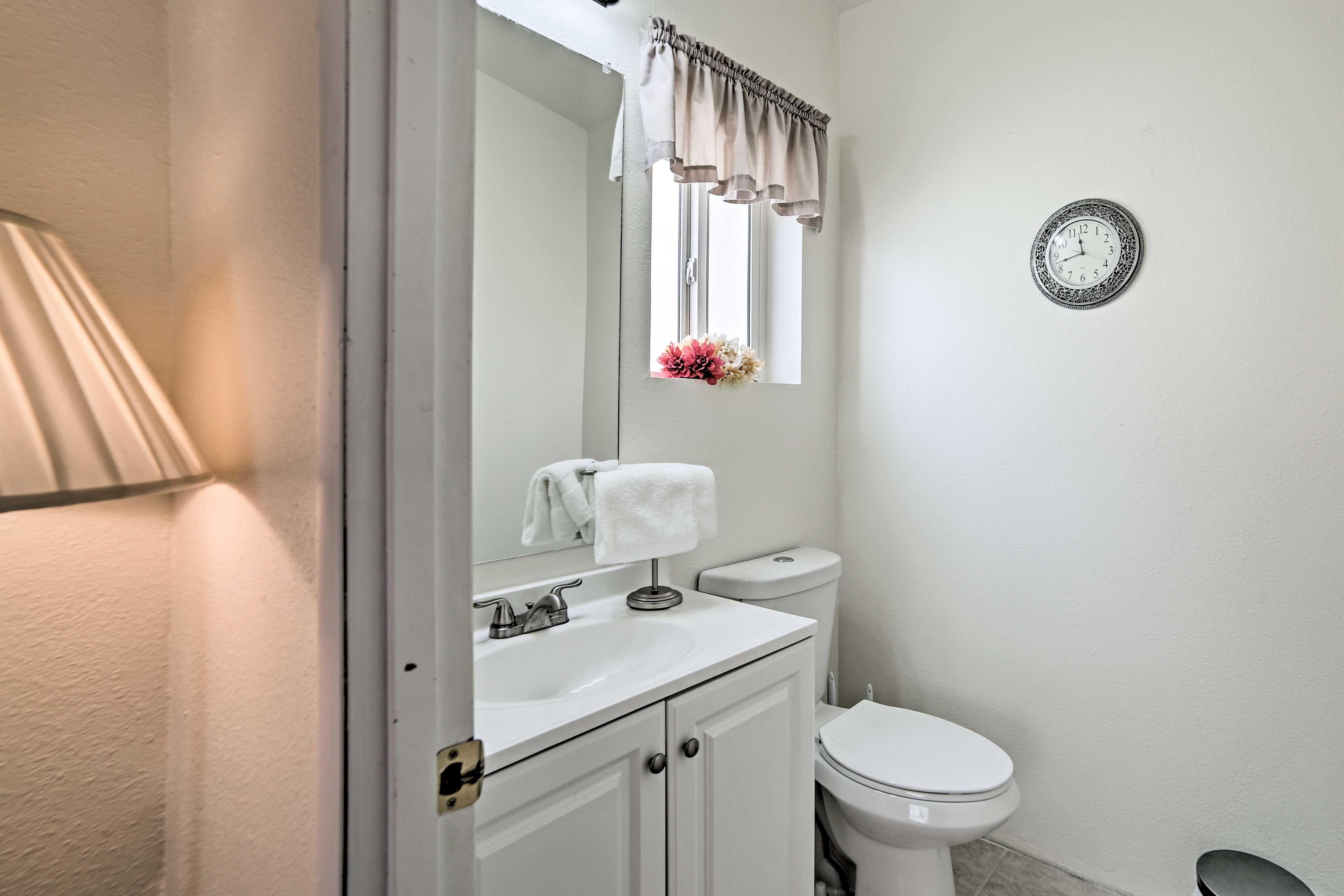 The bathrooms have been newly renovated.