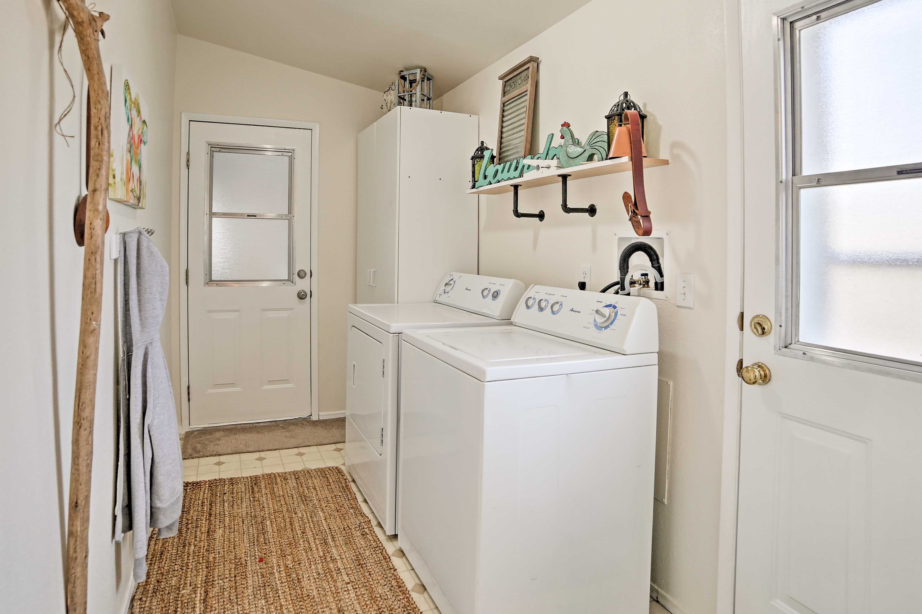 Keep your clothes fresh and clean with the laundry machines.