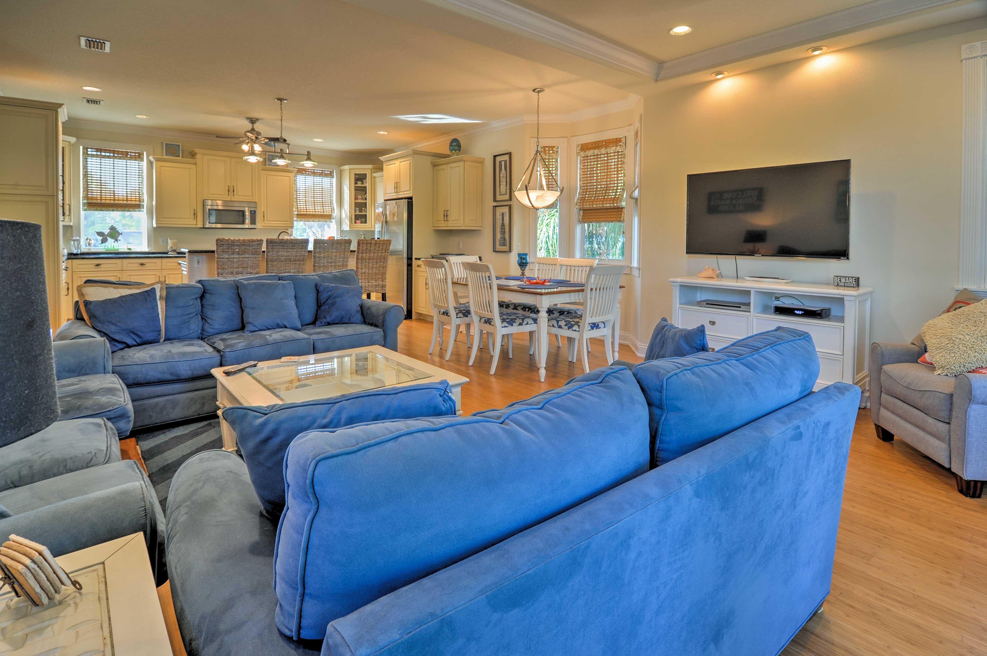 Inside the home, you'll find 2,000 square feet of coastal-inspired living space packed with amenities, such as an in-house elevator.