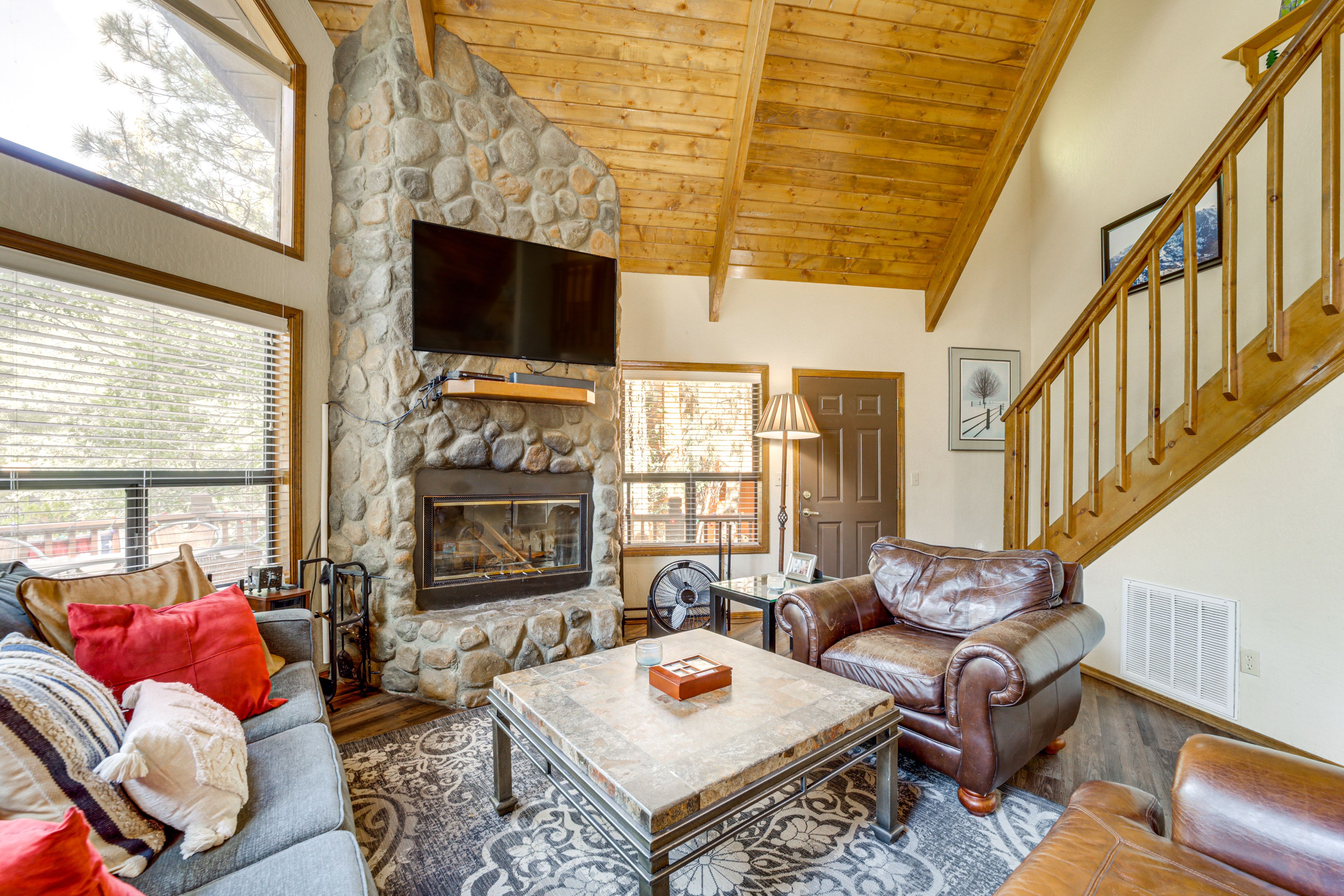 Living Room | Wood-Burning Fireplace
