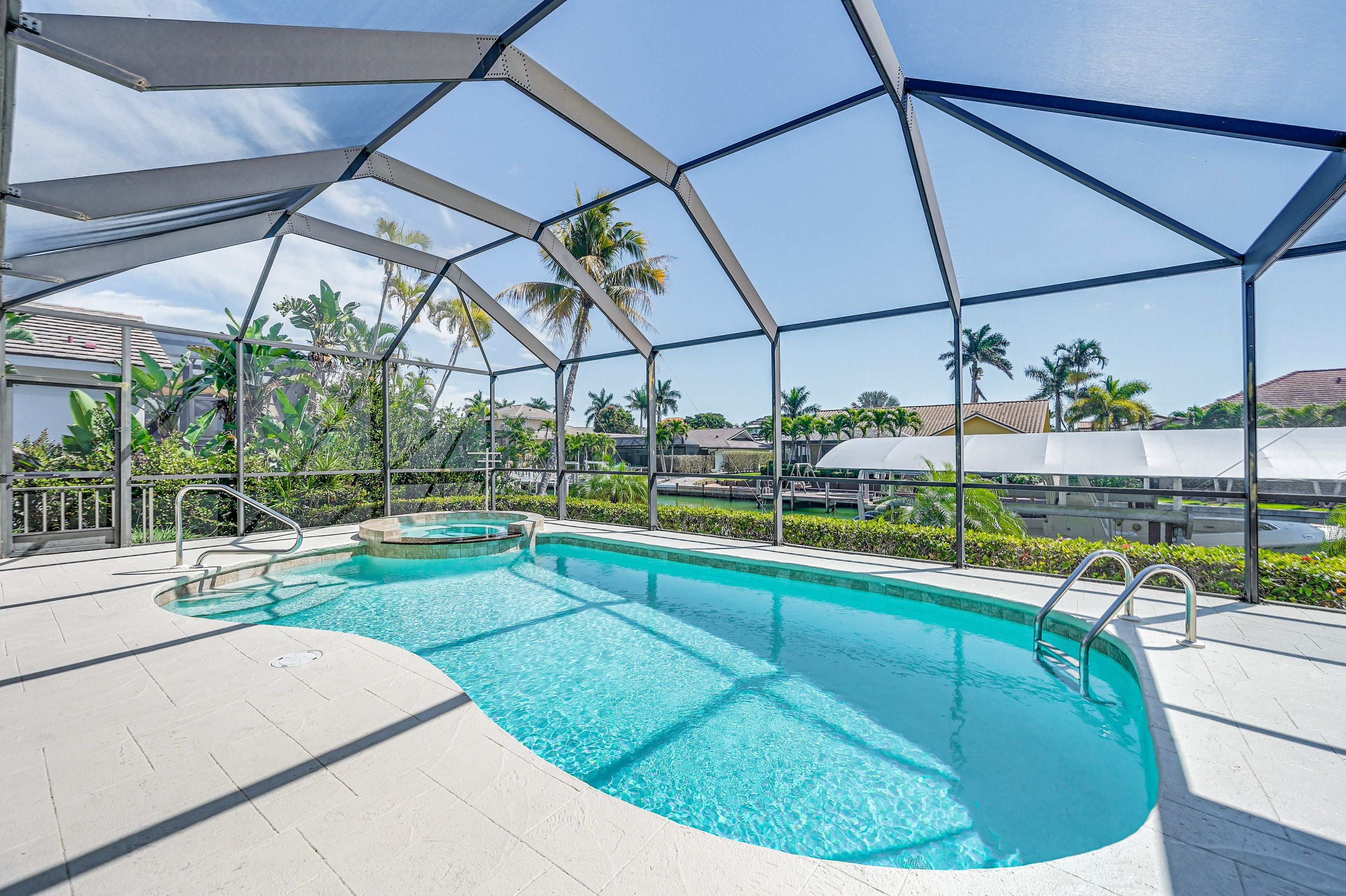 Screened Pool & Spa | Outdoor Shower